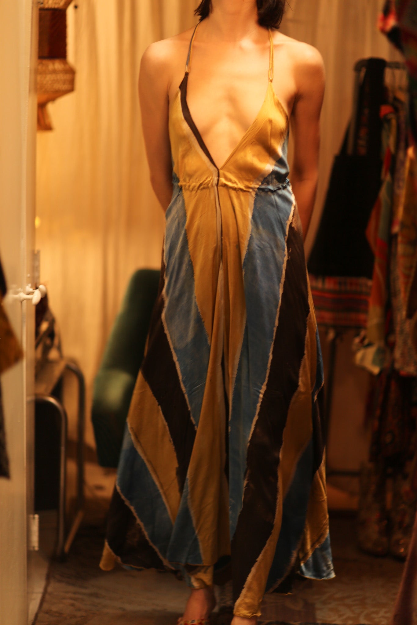 HAND BLOCK PRINT MAGIC DRESS HANNAH SOHO EDIT - BANGKOK TAILOR CLOTHING STORE - HANDMADE CLOTHING