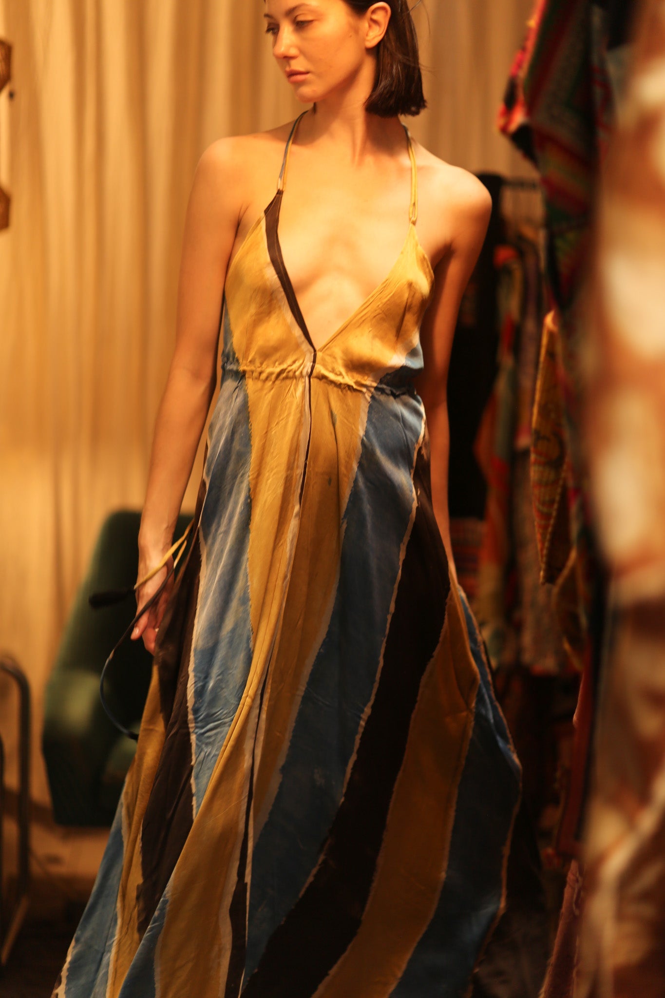 HAND BLOCK PRINT MAGIC DRESS HANNAH SOHO EDIT - BANGKOK TAILOR CLOTHING STORE - HANDMADE CLOTHING