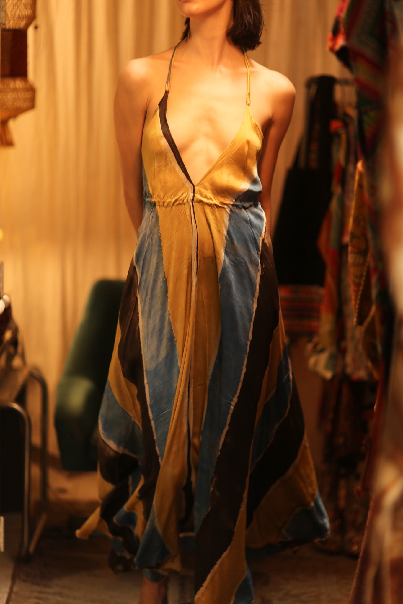 HAND BLOCK PRINT MAGIC DRESS HANNAH SOHO EDIT - BANGKOK TAILOR CLOTHING STORE - HANDMADE CLOTHING