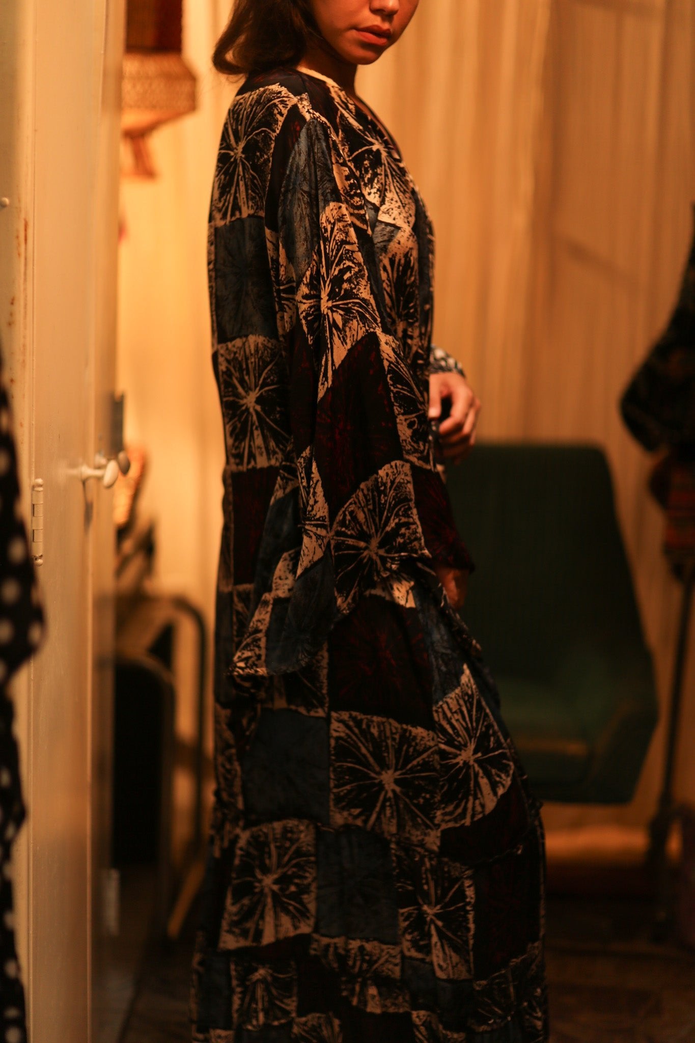 HAND BLOCK PRINT SILK KIMONO PINA MILAN EDIT - BANGKOK TAILOR CLOTHING STORE - HANDMADE CLOTHING