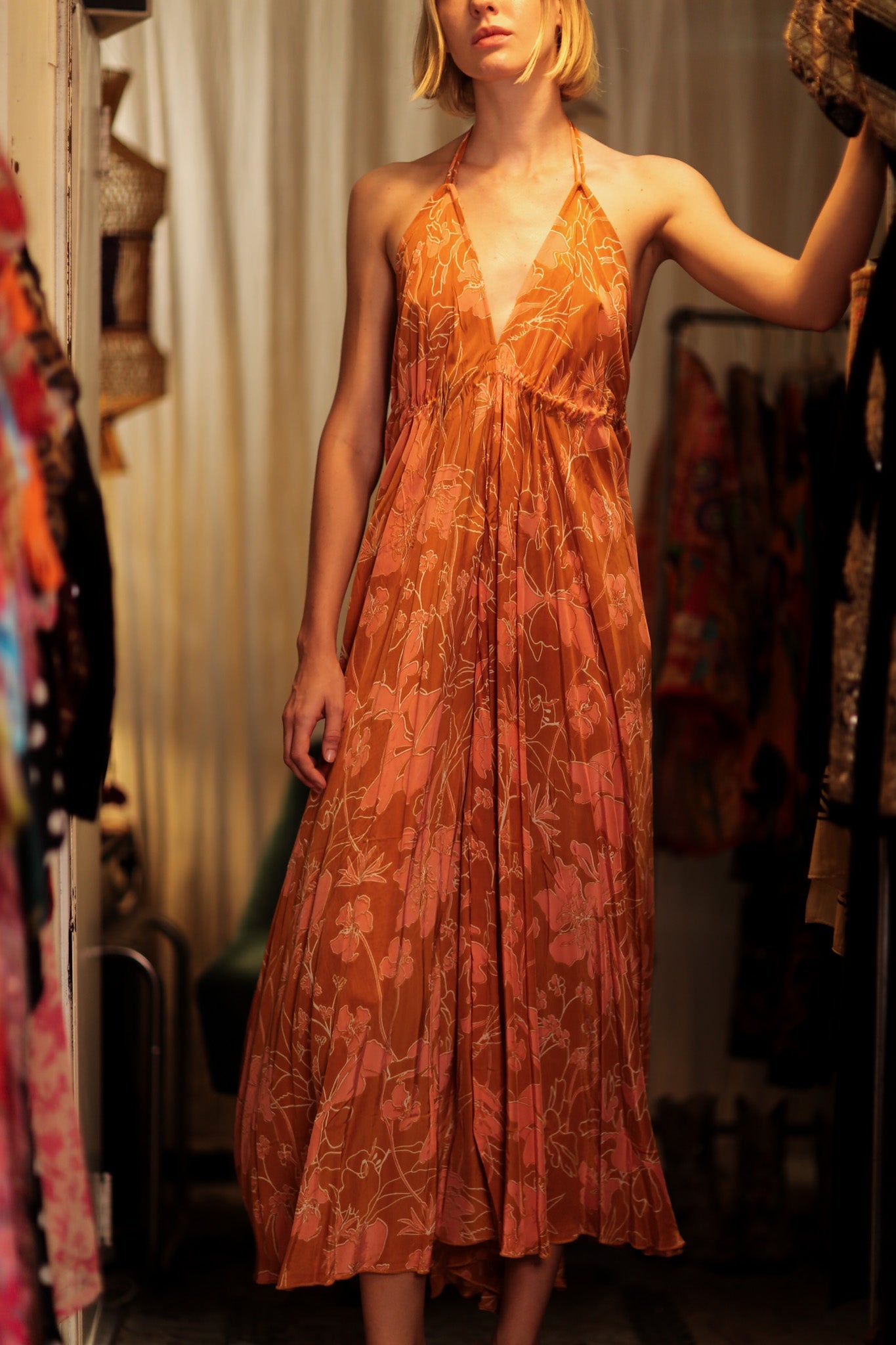 HANNAH SILK DRESS - BANGKOK TAILOR CLOTHING STORE - HANDMADE CLOTHING