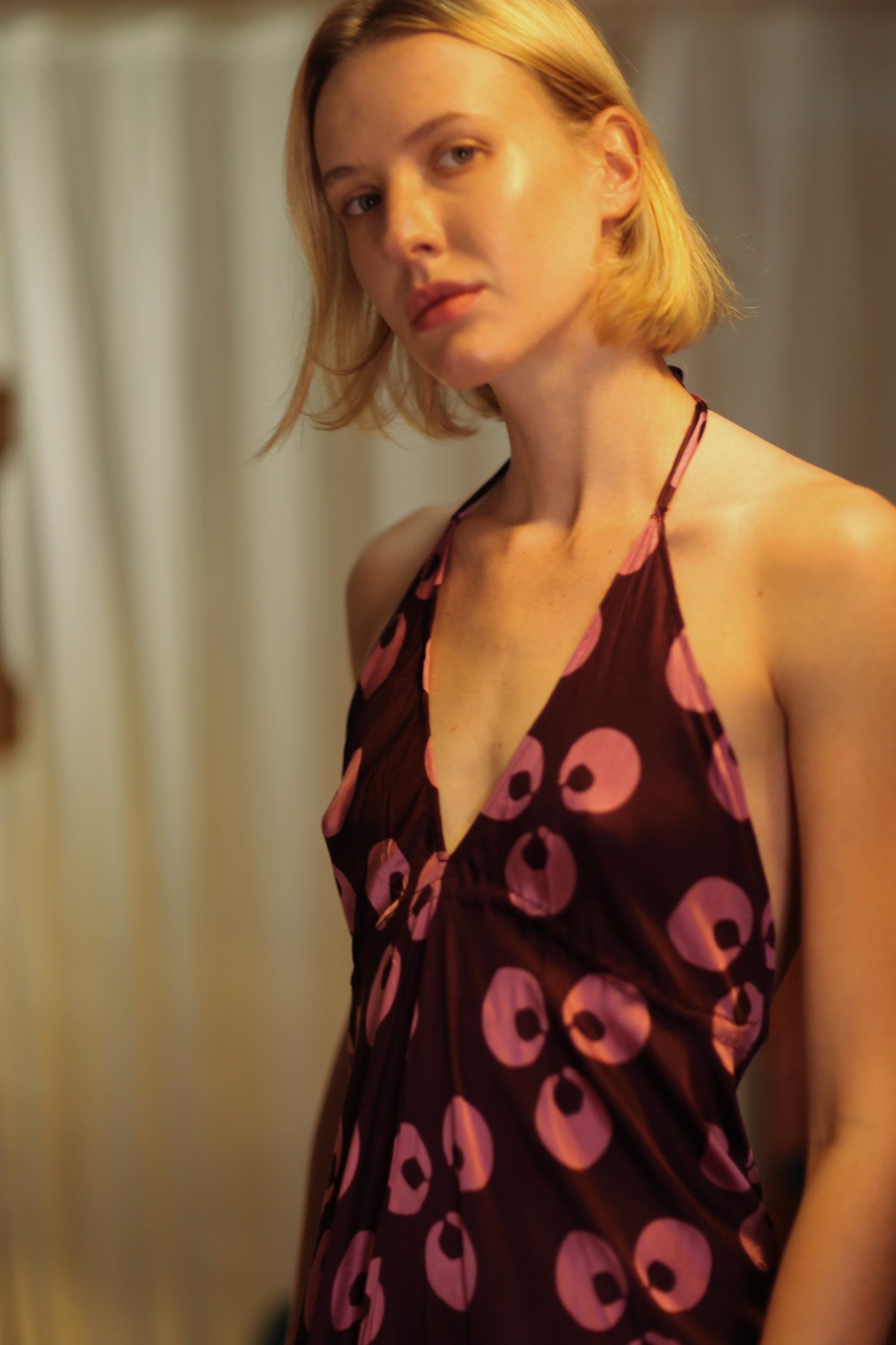 HANNAH SILK DRESS PURPLE MONKEY - BANGKOK TAILOR CLOTHING STORE - HANDMADE CLOTHING