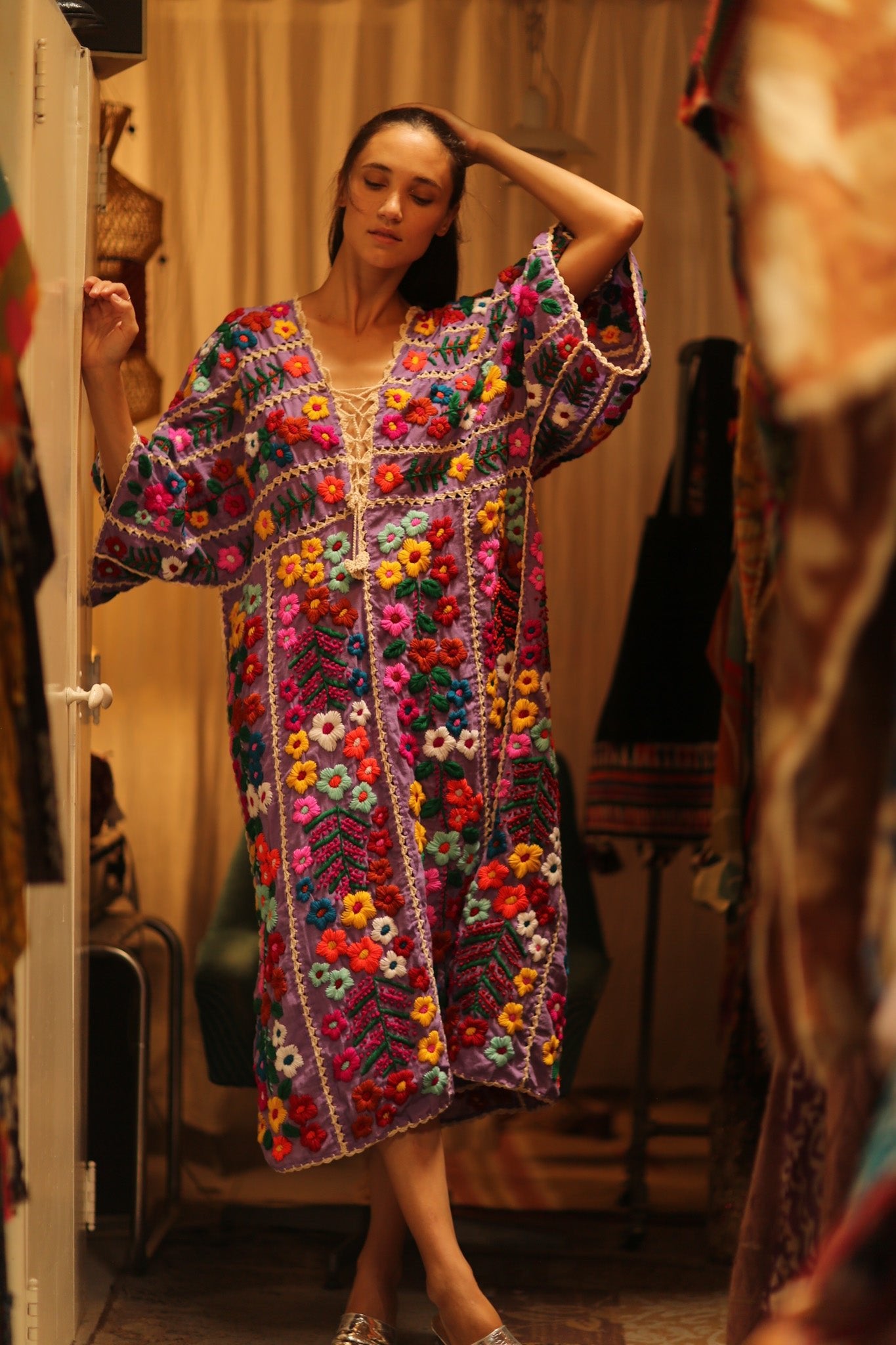 HEAVY EMBROIDERED KAFTAN ANTHARA - BANGKOK TAILOR CLOTHING STORE - HANDMADE CLOTHING