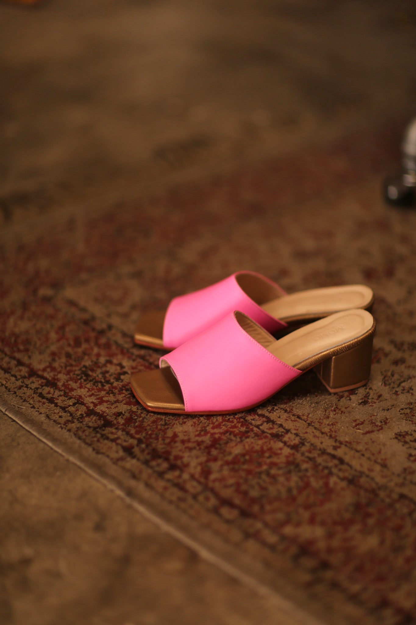 HEELED MULES LORIN PINK GOLD - BANGKOK TAILOR CLOTHING STORE - HANDMADE CLOTHING