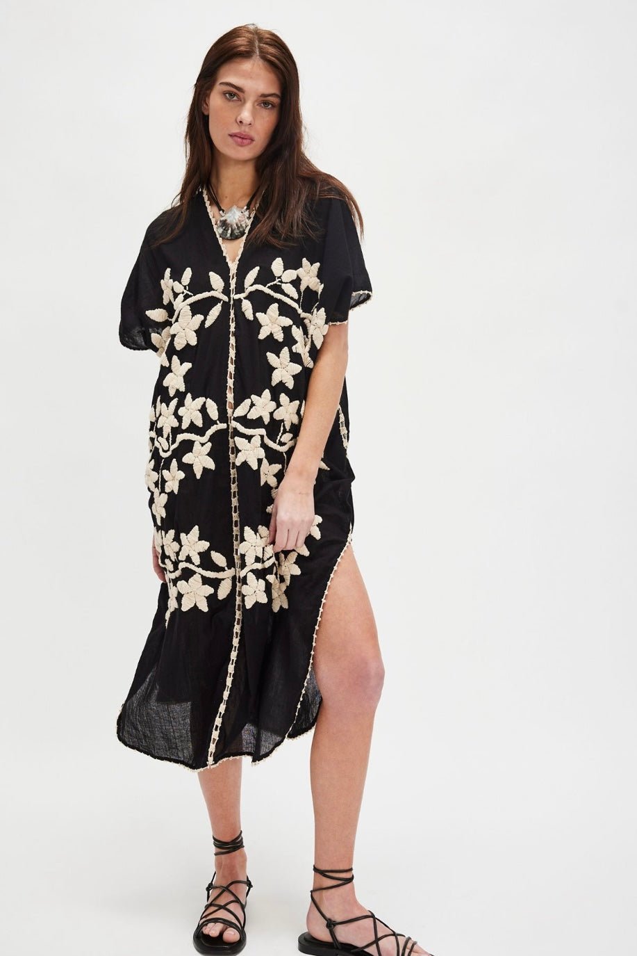 IBIZA EMBROIDERED KAFTAN - BANGKOK TAILOR CLOTHING STORE - HANDMADE CLOTHING
