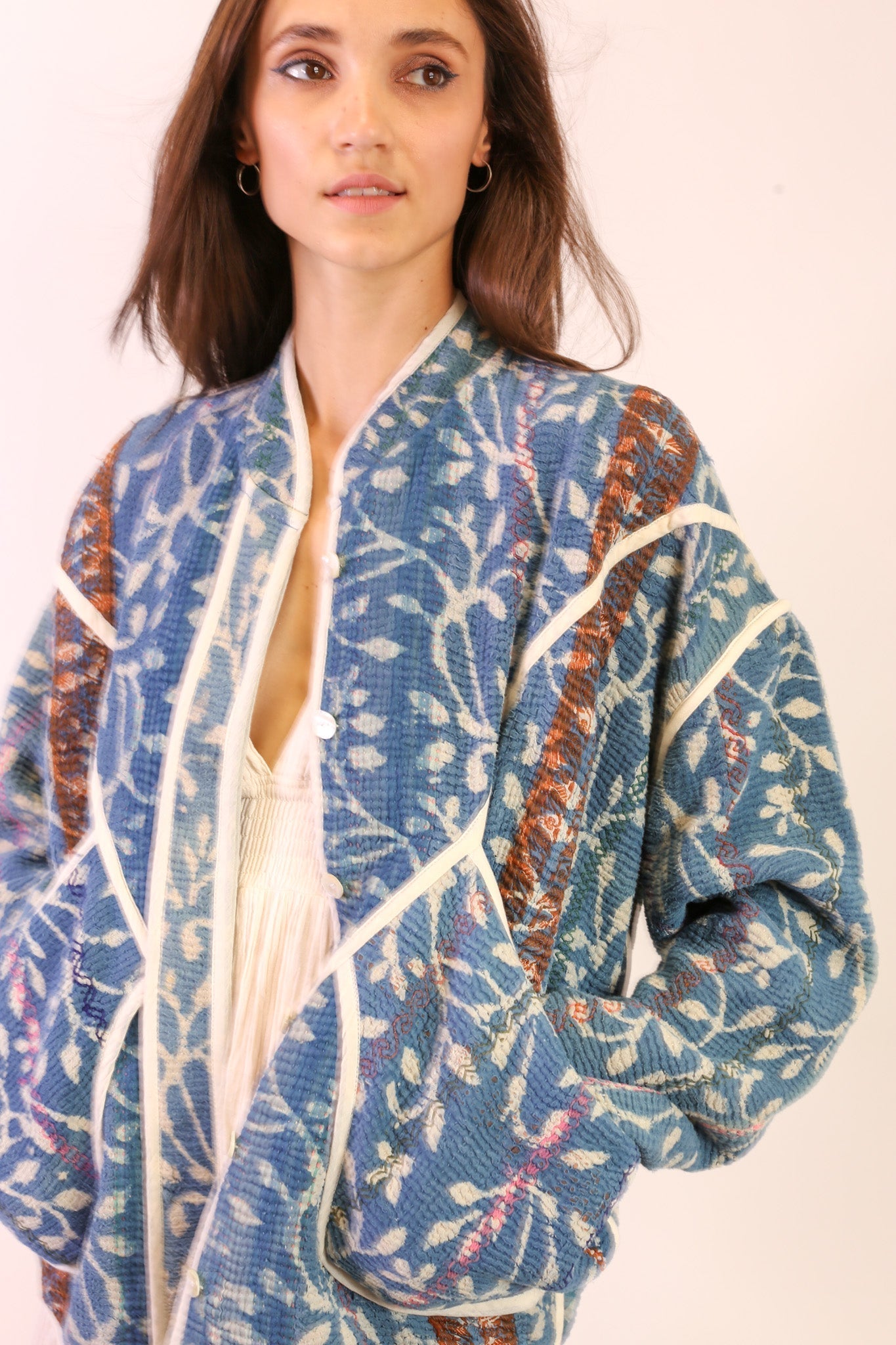 INDIGO KANTHA JACKET EMMY - BANGKOK TAILOR CLOTHING STORE - HANDMADE CLOTHING