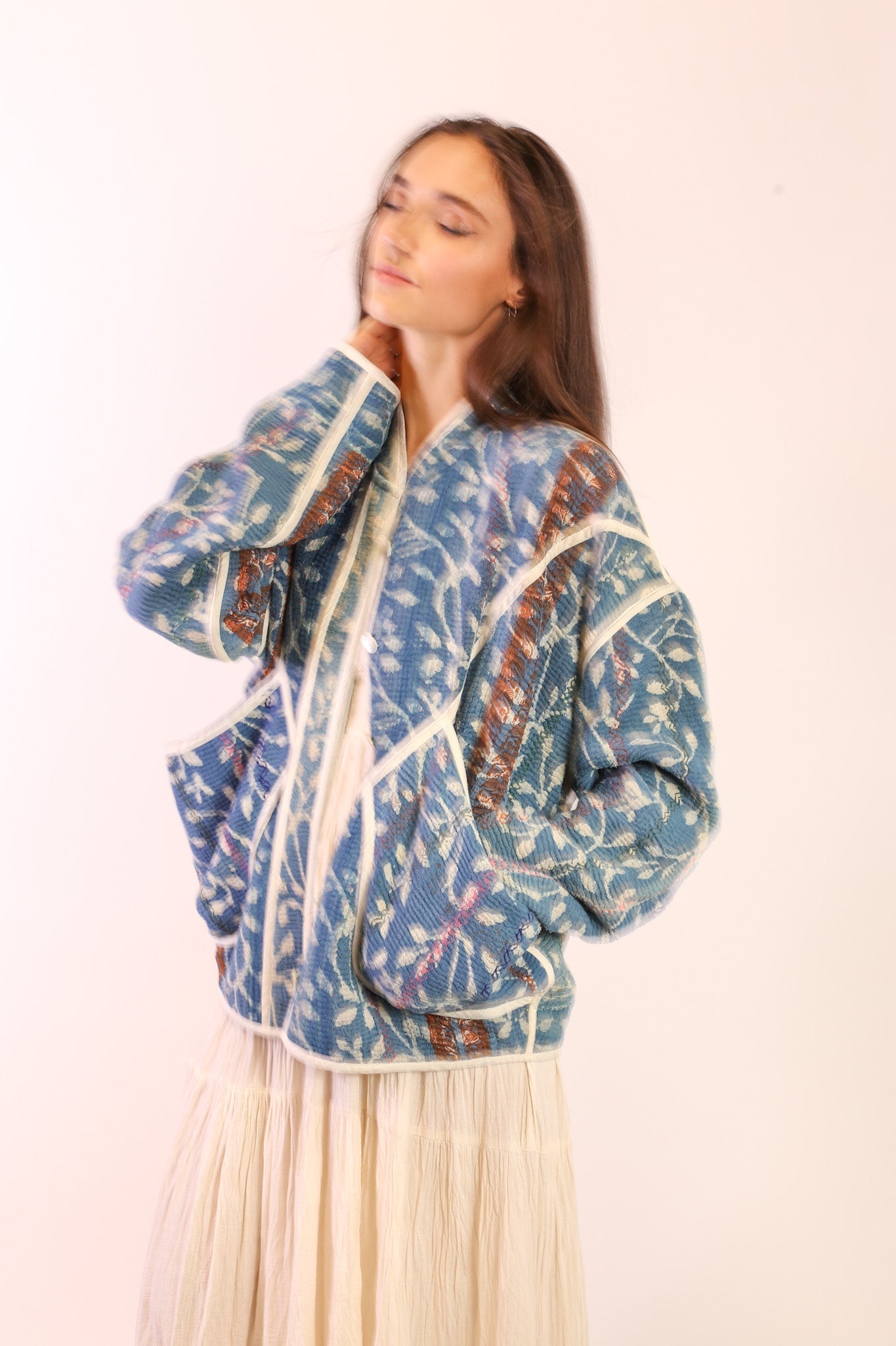 INDIGO KANTHA JACKET EMMY - BANGKOK TAILOR CLOTHING STORE - HANDMADE CLOTHING