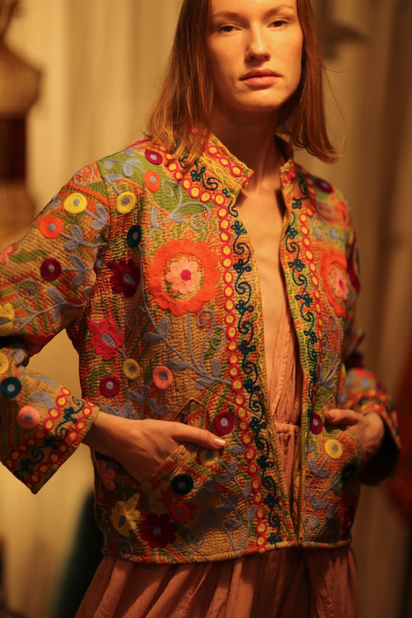 JACKET INGRID ALIN EMBROIDERED - BANGKOK TAILOR CLOTHING STORE - HANDMADE CLOTHING