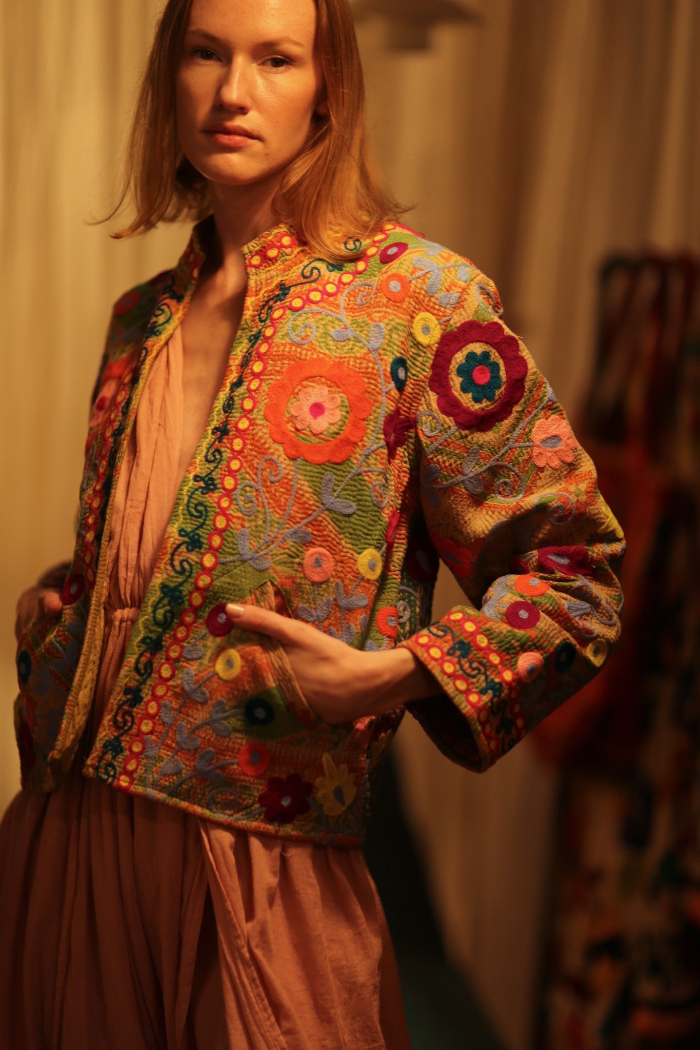 JACKET INGRID ALIN EMBROIDERED - BANGKOK TAILOR CLOTHING STORE - HANDMADE CLOTHING
