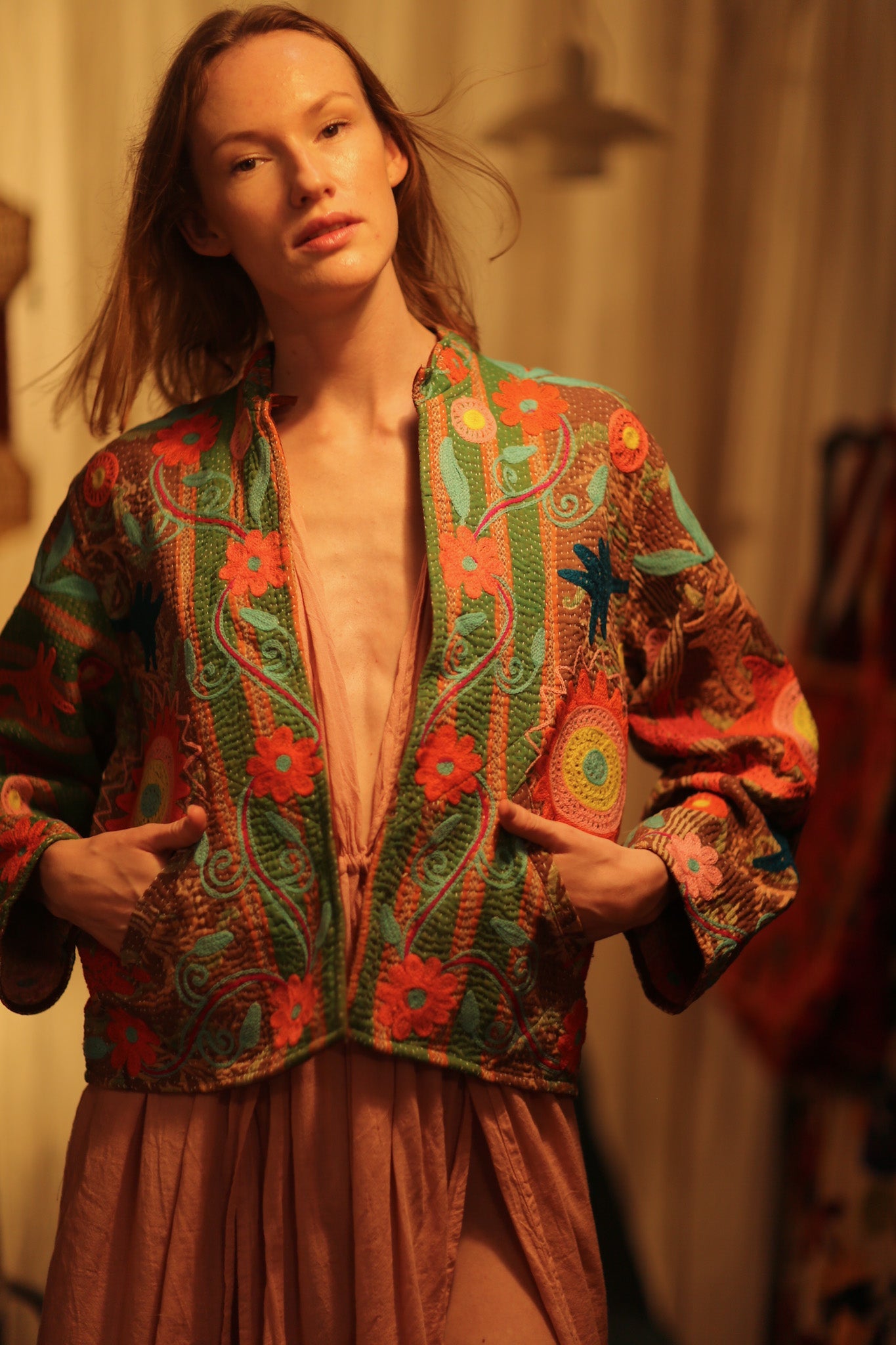 JACKET INGRID ALORA EMBROIDERED - BANGKOK TAILOR CLOTHING STORE - HANDMADE CLOTHING