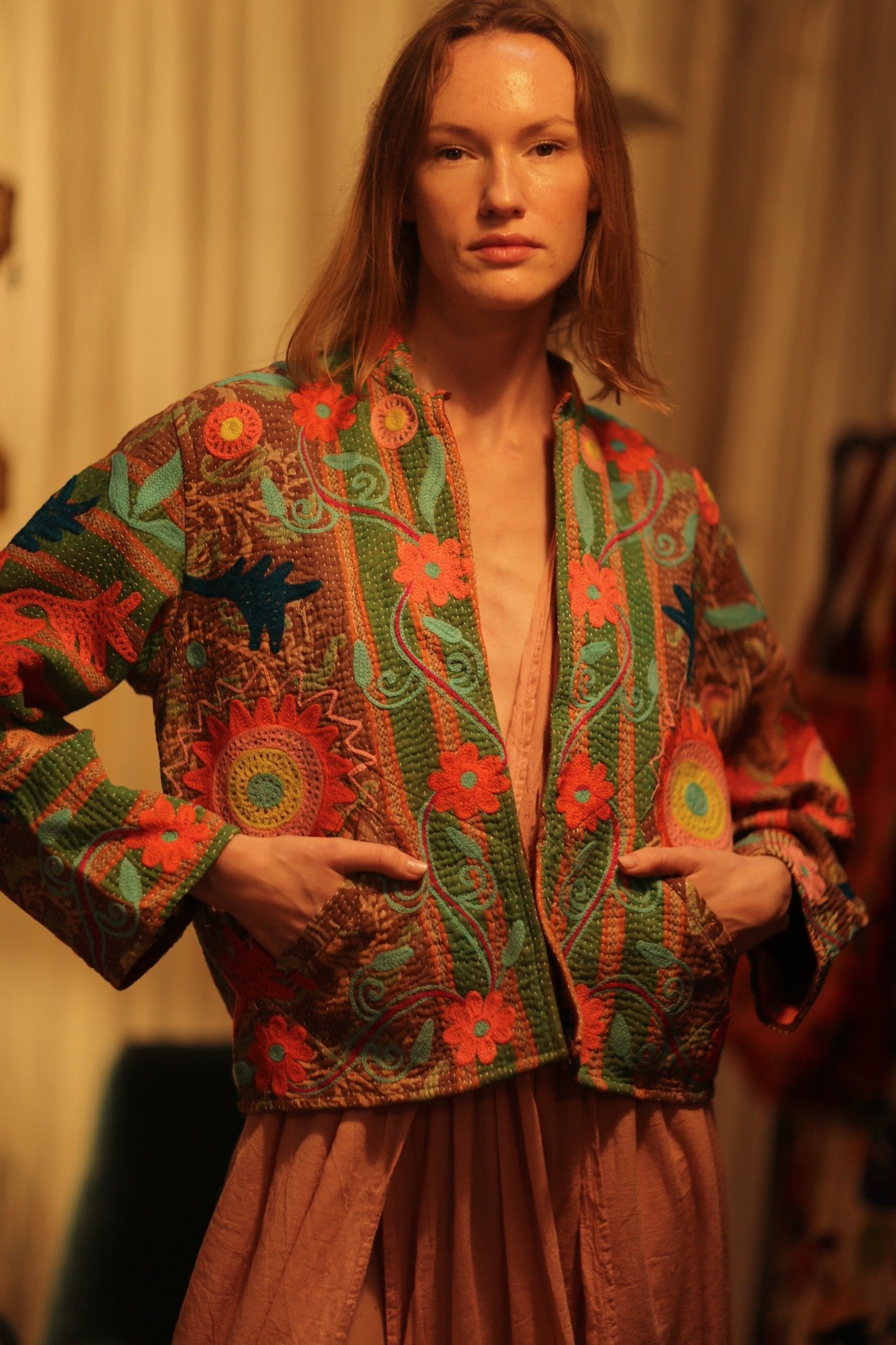 JACKET INGRID ALORA EMBROIDERED - BANGKOK TAILOR CLOTHING STORE - HANDMADE CLOTHING