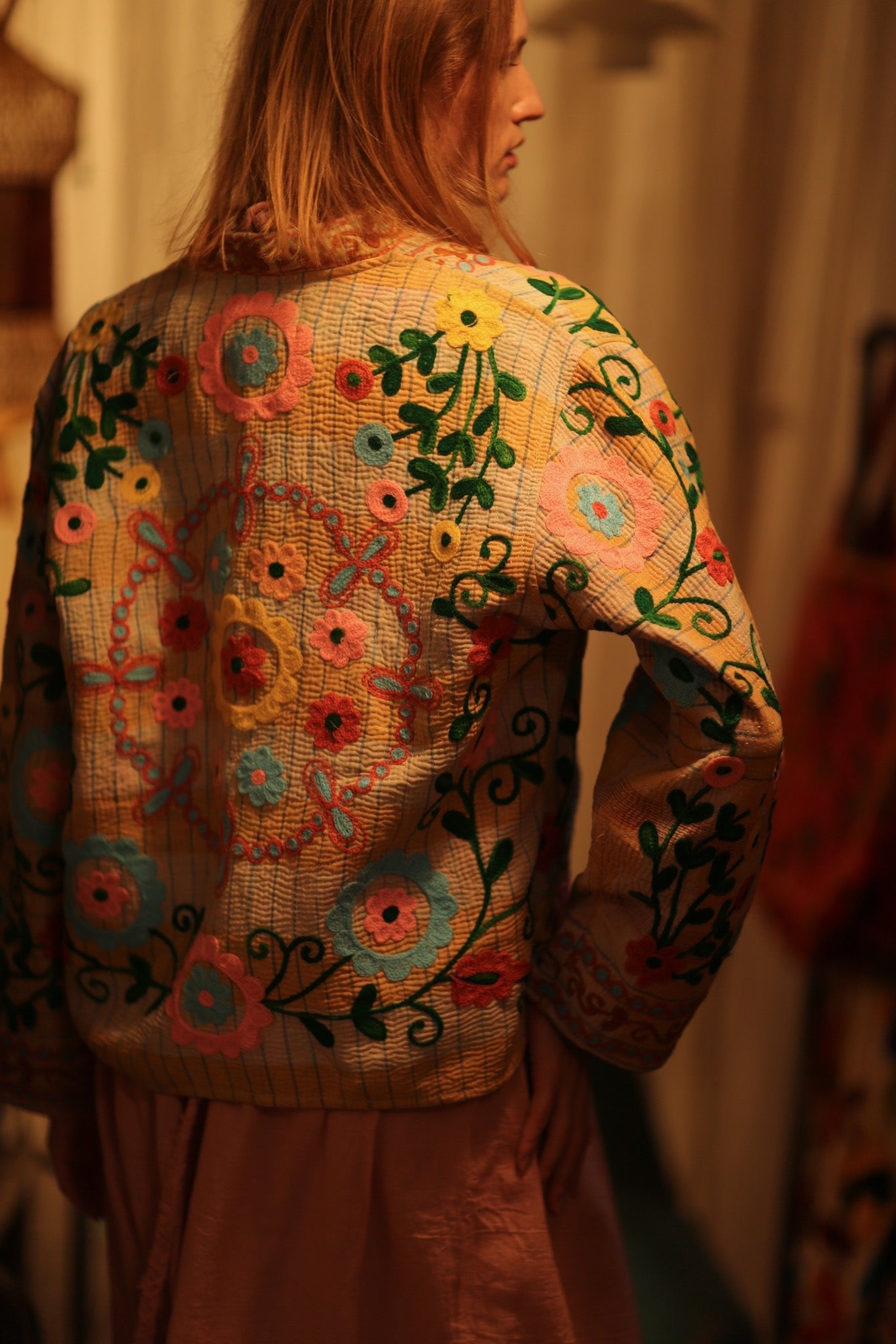 JACKET INGRID FLOWER EMBROIDERED - BANGKOK TAILOR CLOTHING STORE - HANDMADE CLOTHING