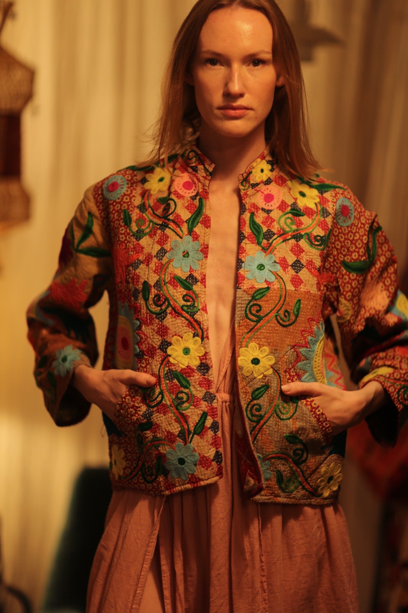 JACKET INGRID LOE EMBROIDERED - BANGKOK TAILOR CLOTHING STORE - HANDMADE CLOTHING