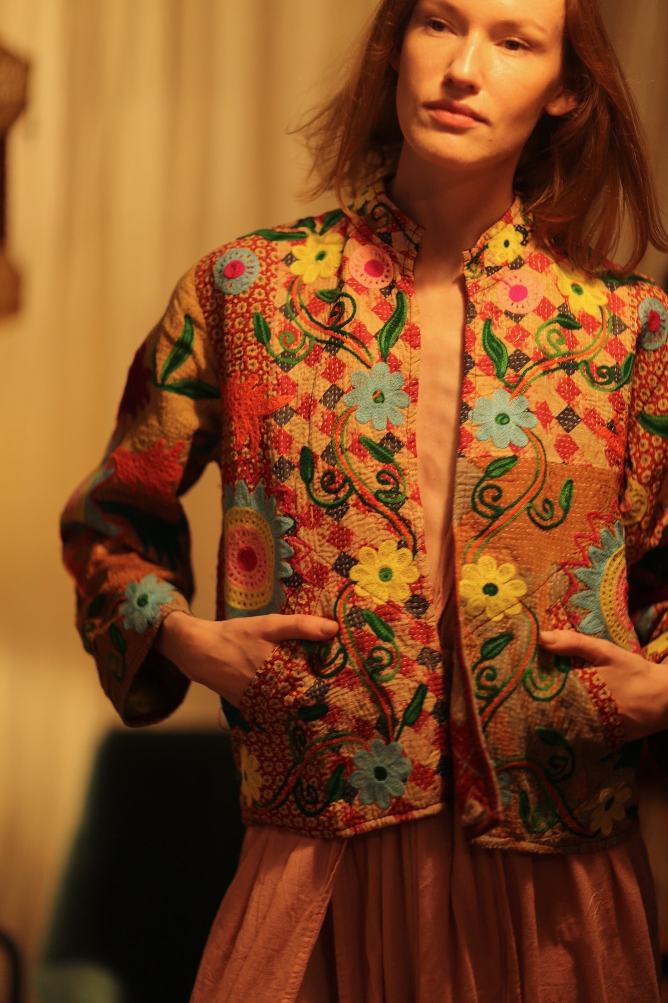 JACKET INGRID LOE EMBROIDERED - BANGKOK TAILOR CLOTHING STORE - HANDMADE CLOTHING