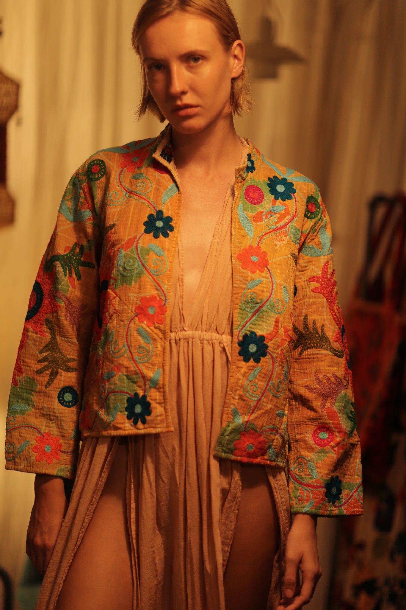 JACKET INGRID MICA EMBROIDERED - BANGKOK TAILOR CLOTHING STORE - HANDMADE CLOTHING