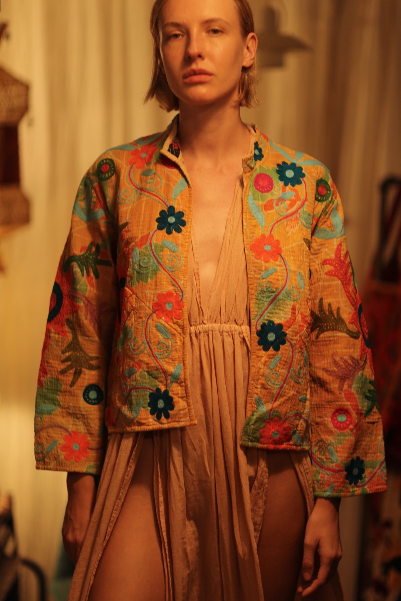 JACKET INGRID MICA EMBROIDERED - BANGKOK TAILOR CLOTHING STORE - HANDMADE CLOTHING