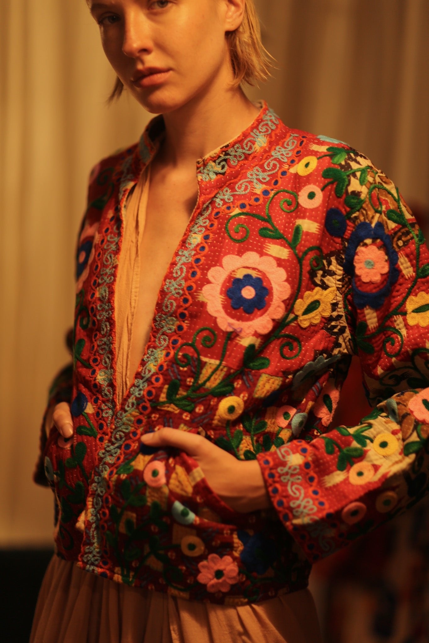 JACKET INGRID ZARINA EMBROIDERED - BANGKOK TAILOR CLOTHING STORE - HANDMADE CLOTHING