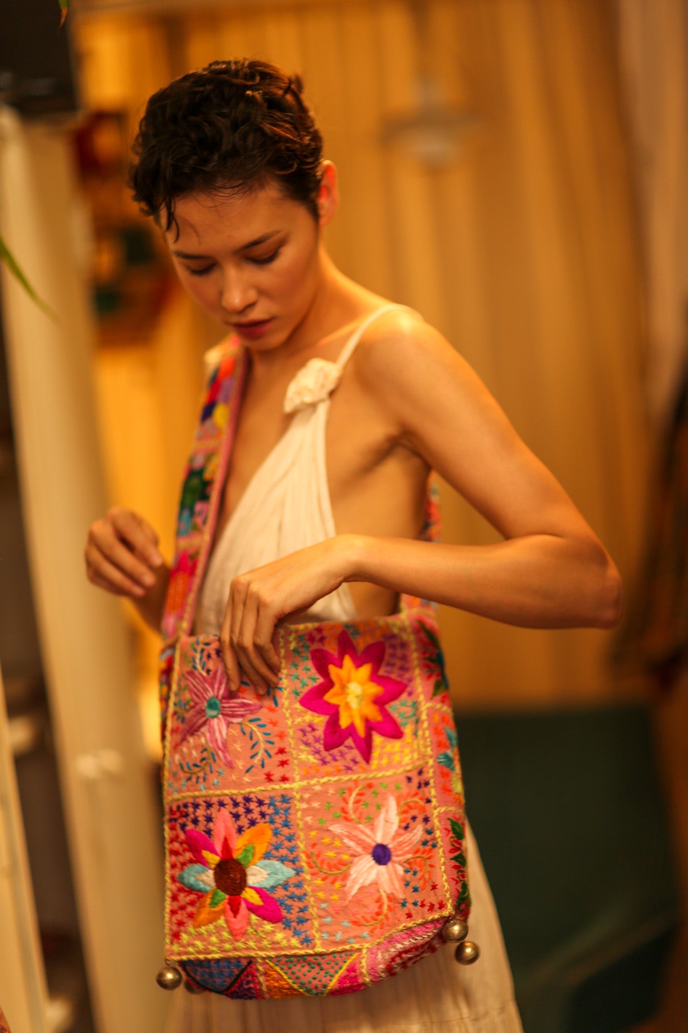 JAIDEE EMBROIDERED PATCHWORK BAG - BANGKOK TAILOR CLOTHING STORE - HANDMADE CLOTHING