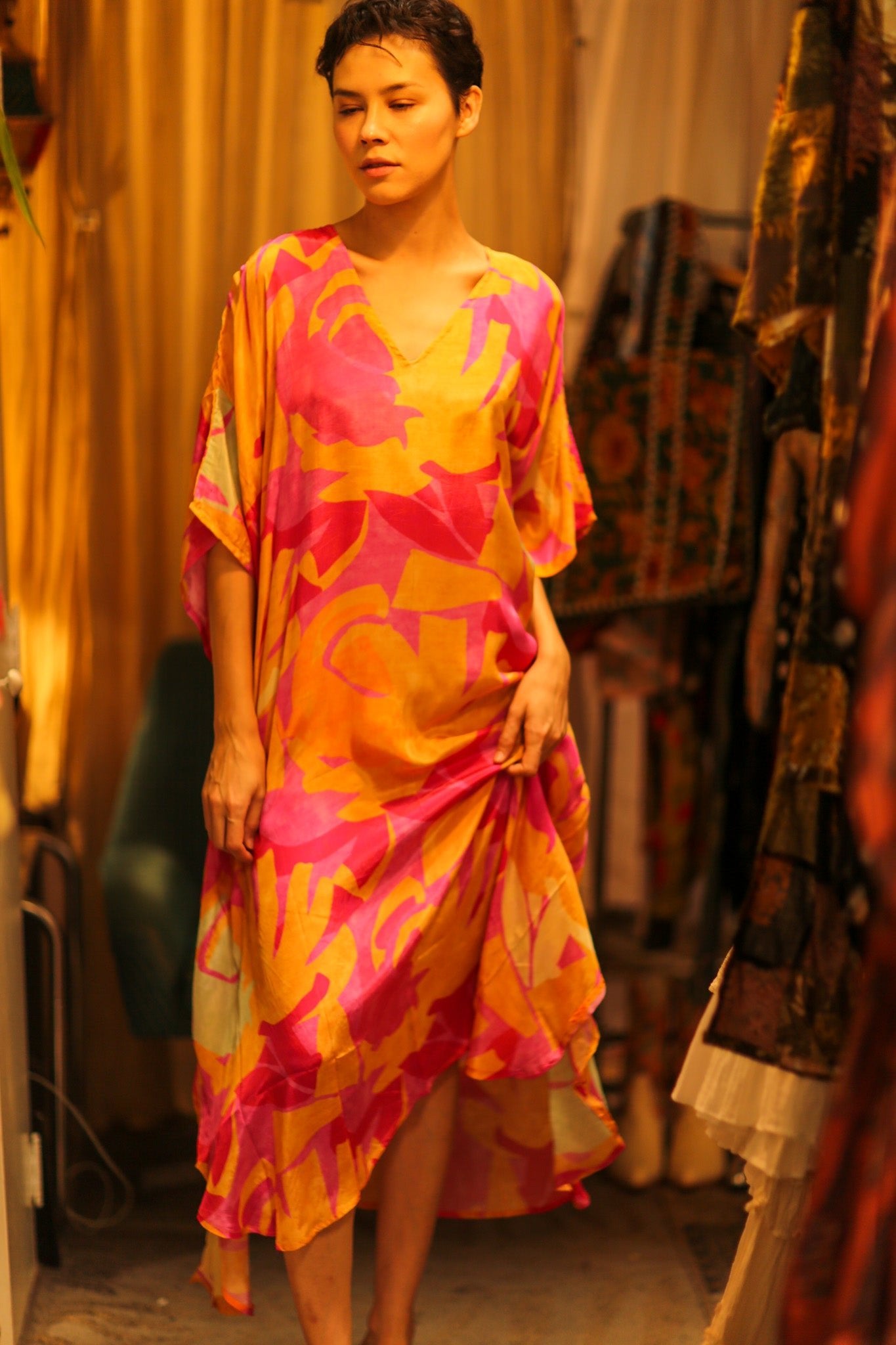 KAFTAN DRESS FAERIS - BANGKOK TAILOR CLOTHING STORE - HANDMADE CLOTHING