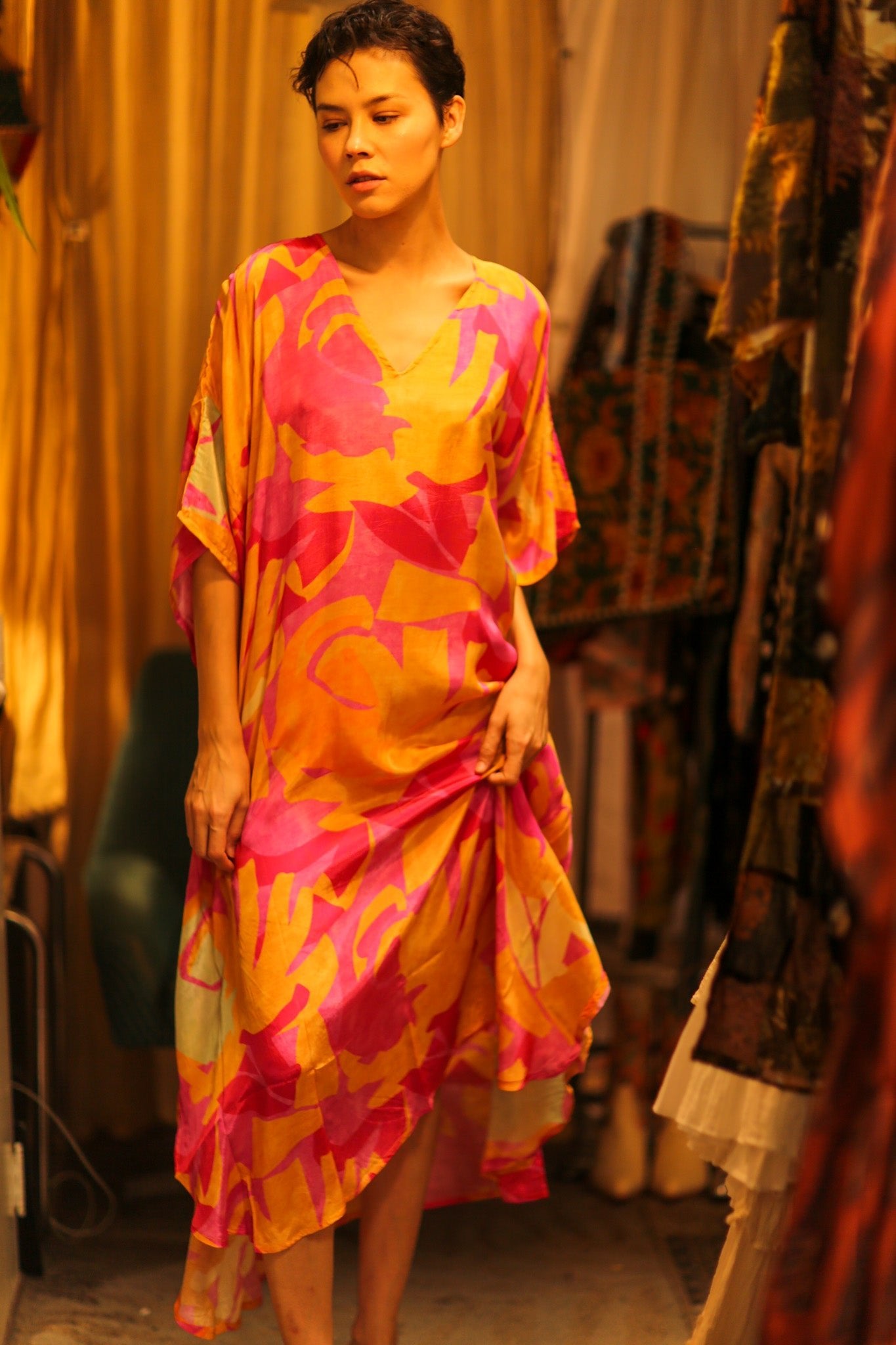 KAFTAN DRESS FAERIS - BANGKOK TAILOR CLOTHING STORE - HANDMADE CLOTHING