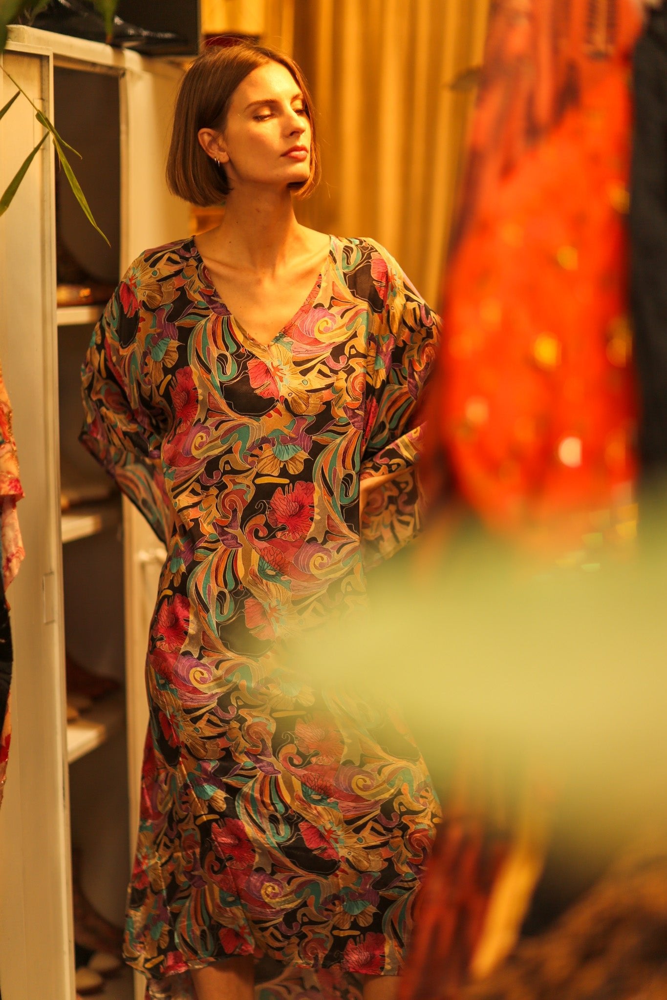 KAFTAN DRESS JEANNE - BANGKOK TAILOR CLOTHING STORE - HANDMADE CLOTHING