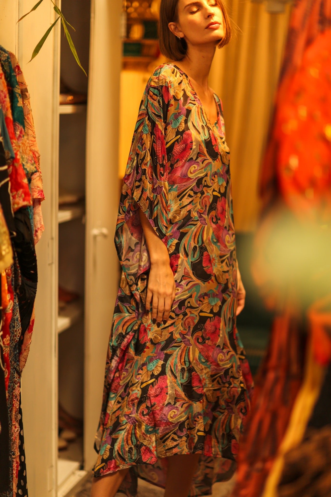 KAFTAN DRESS JEANNE - BANGKOK TAILOR CLOTHING STORE - HANDMADE CLOTHING