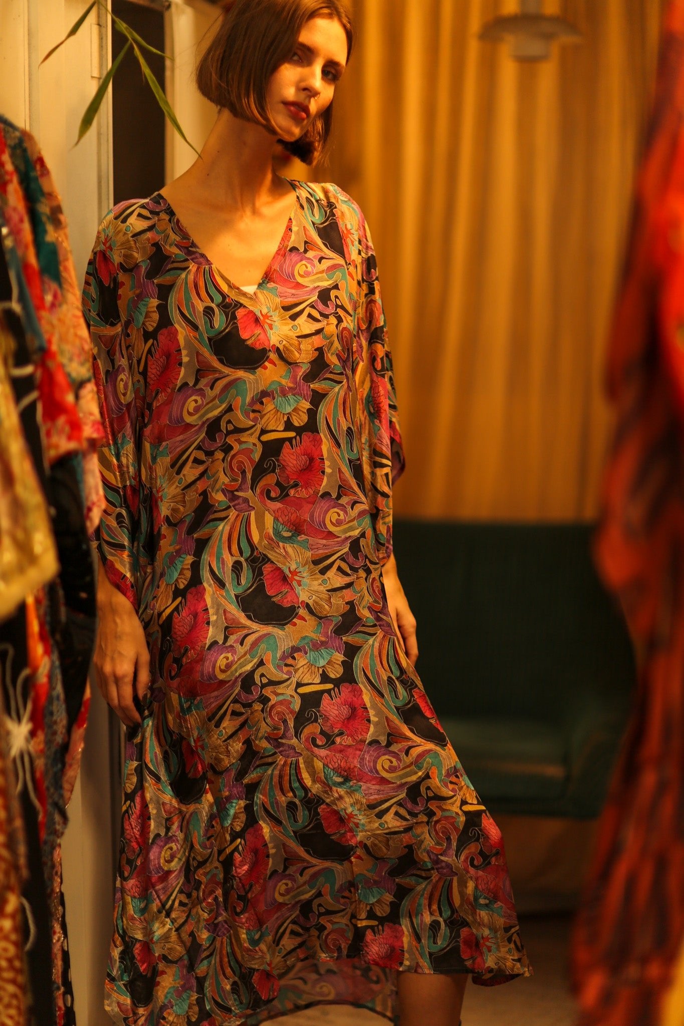 KAFTAN DRESS JEANNE - BANGKOK TAILOR CLOTHING STORE - HANDMADE CLOTHING