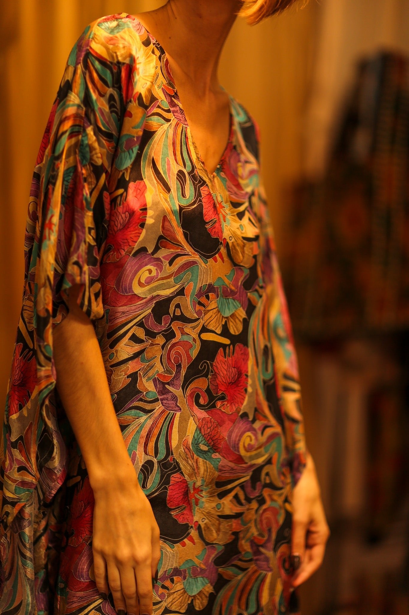 KAFTAN DRESS JEANNE - BANGKOK TAILOR CLOTHING STORE - HANDMADE CLOTHING