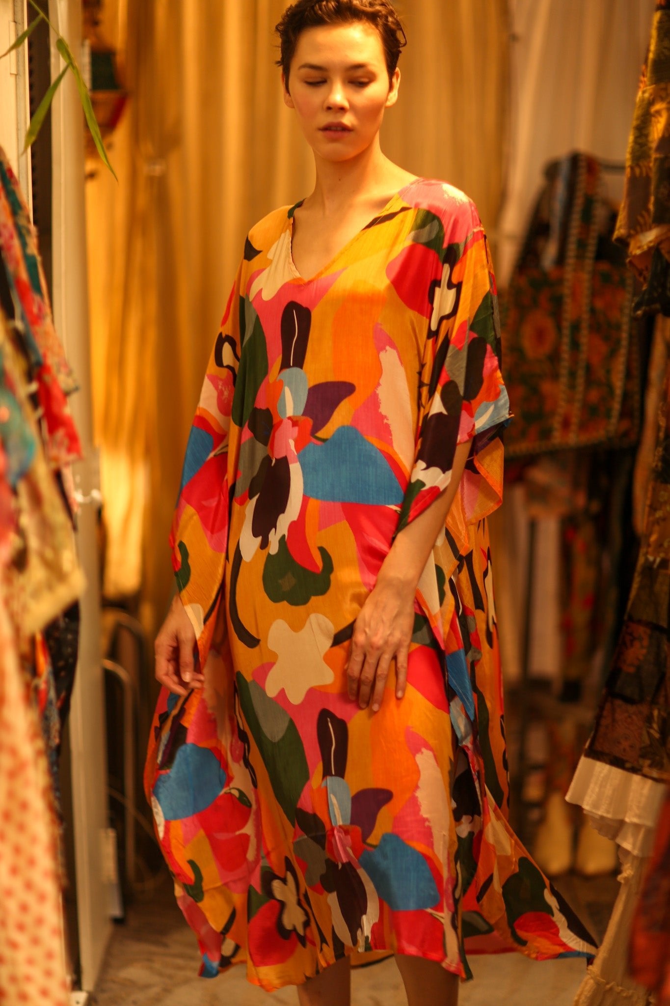 KAFTAN DRESS WERUSHKA - BANGKOK TAILOR CLOTHING STORE - HANDMADE CLOTHING