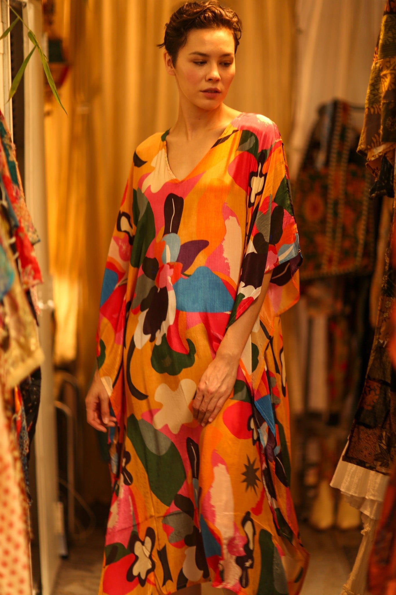 KAFTAN DRESS WERUSHKA - BANGKOK TAILOR CLOTHING STORE - HANDMADE CLOTHING