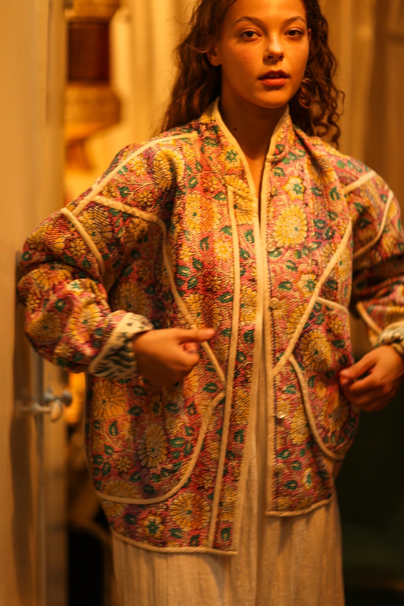 KANTHA BABY FLOWERS JACKET - BANGKOK TAILOR CLOTHING STORE - HANDMADE CLOTHING