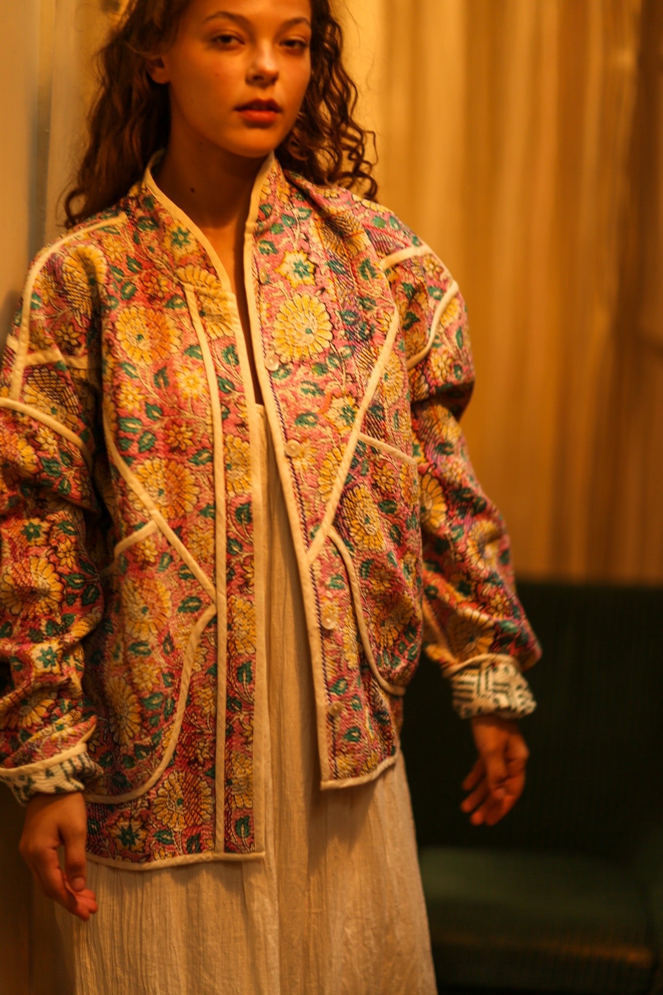 KANTHA BABY FLOWERS JACKET - BANGKOK TAILOR CLOTHING STORE - HANDMADE CLOTHING