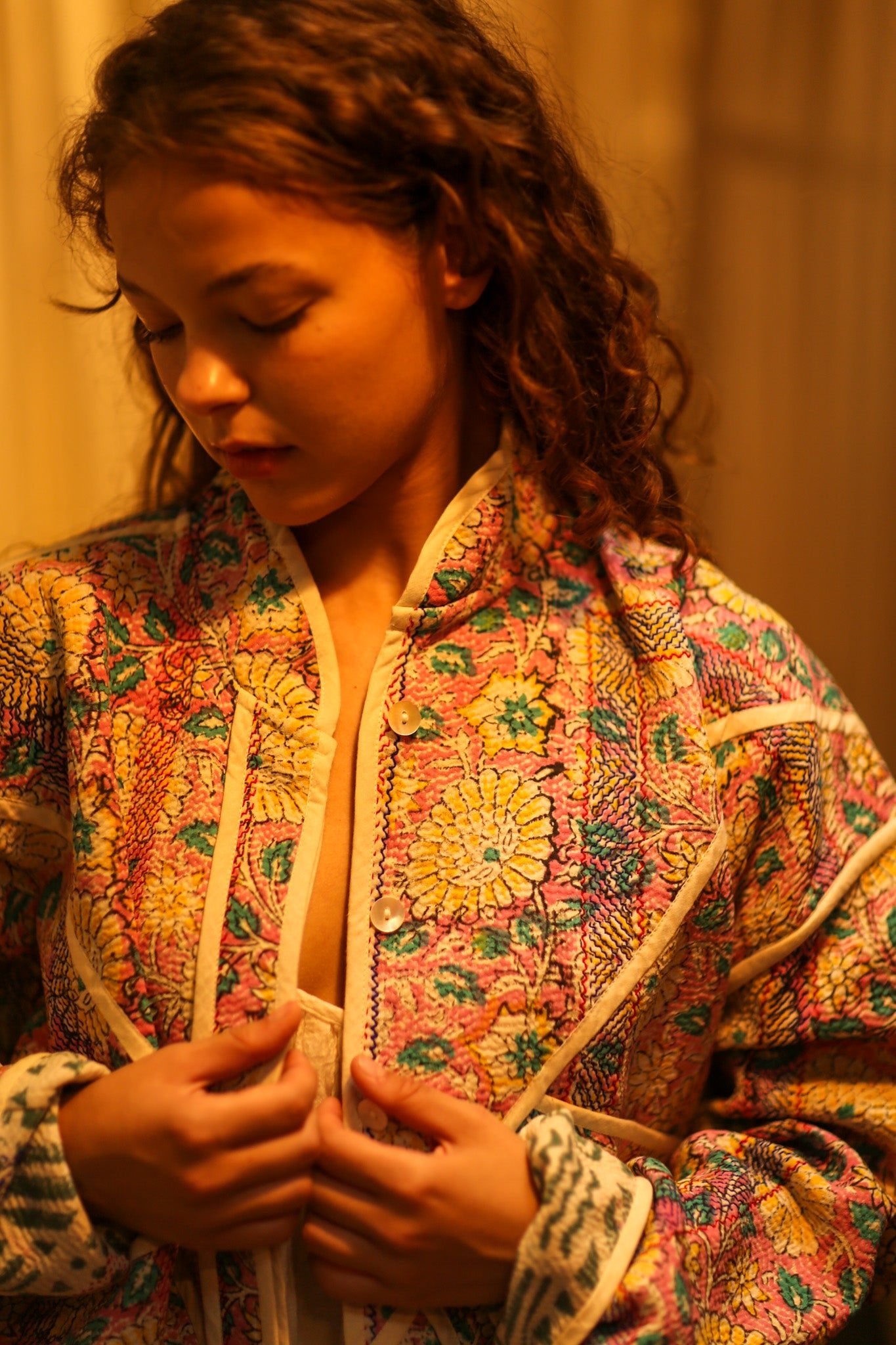 KANTHA BABY FLOWERS JACKET - BANGKOK TAILOR CLOTHING STORE - HANDMADE CLOTHING