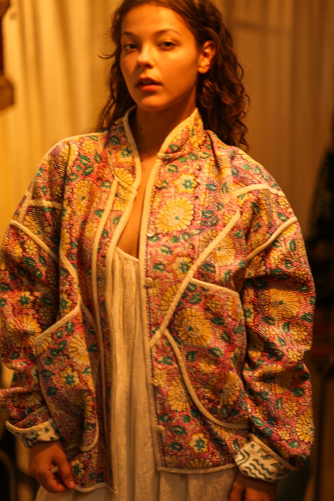 KANTHA BABY FLOWERS JACKET - BANGKOK TAILOR CLOTHING STORE - HANDMADE CLOTHING