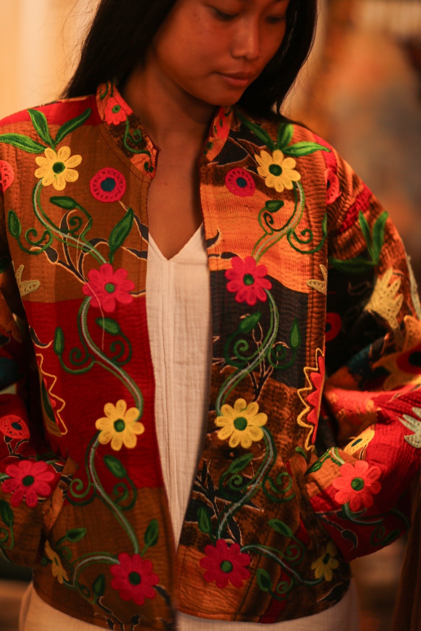 KANTHA EMBROIDERED JACKET INGRID MANU - BANGKOK TAILOR CLOTHING STORE - HANDMADE CLOTHING