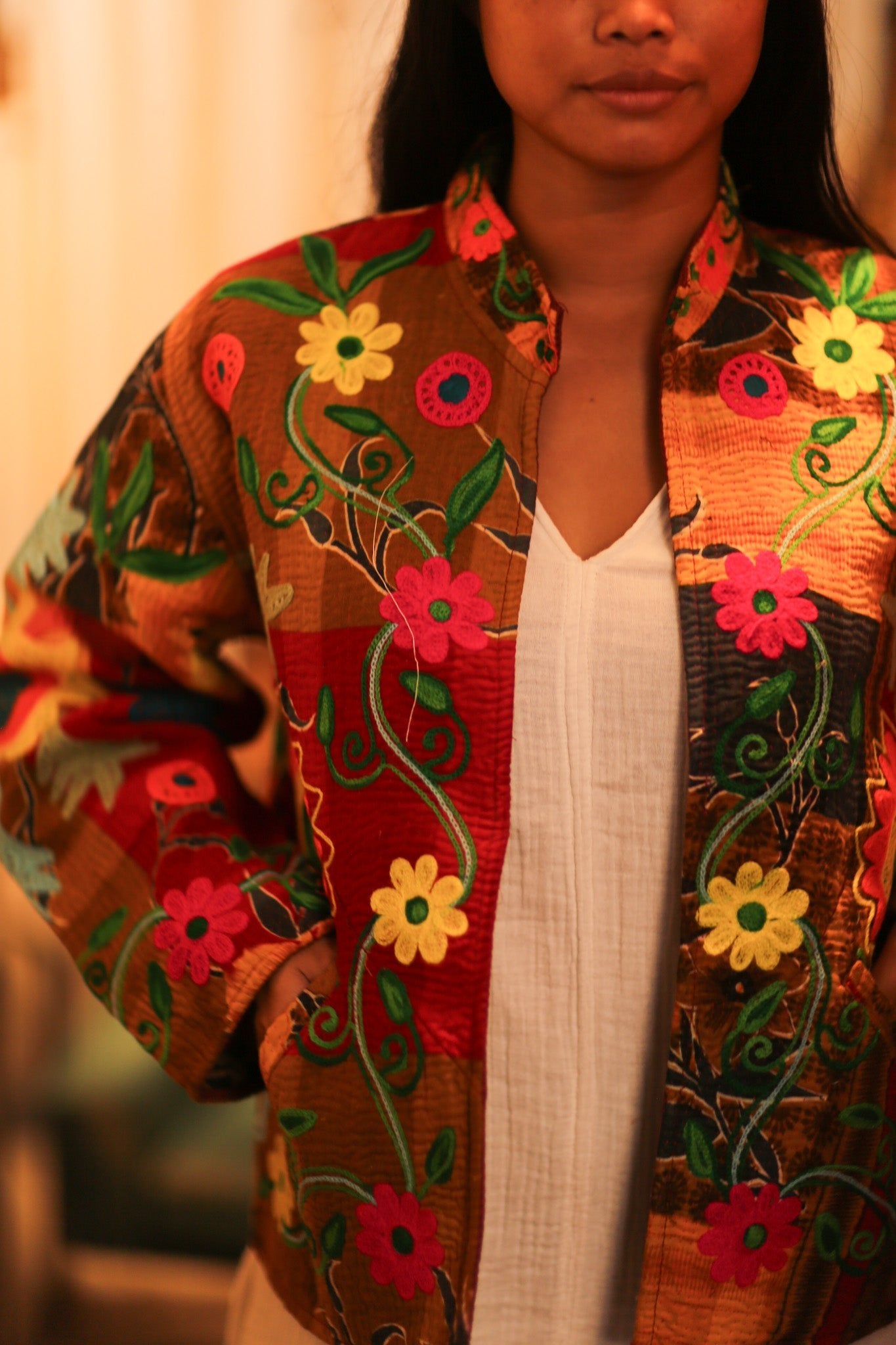 KANTHA EMBROIDERED JACKET INGRID MANU - BANGKOK TAILOR CLOTHING STORE - HANDMADE CLOTHING
