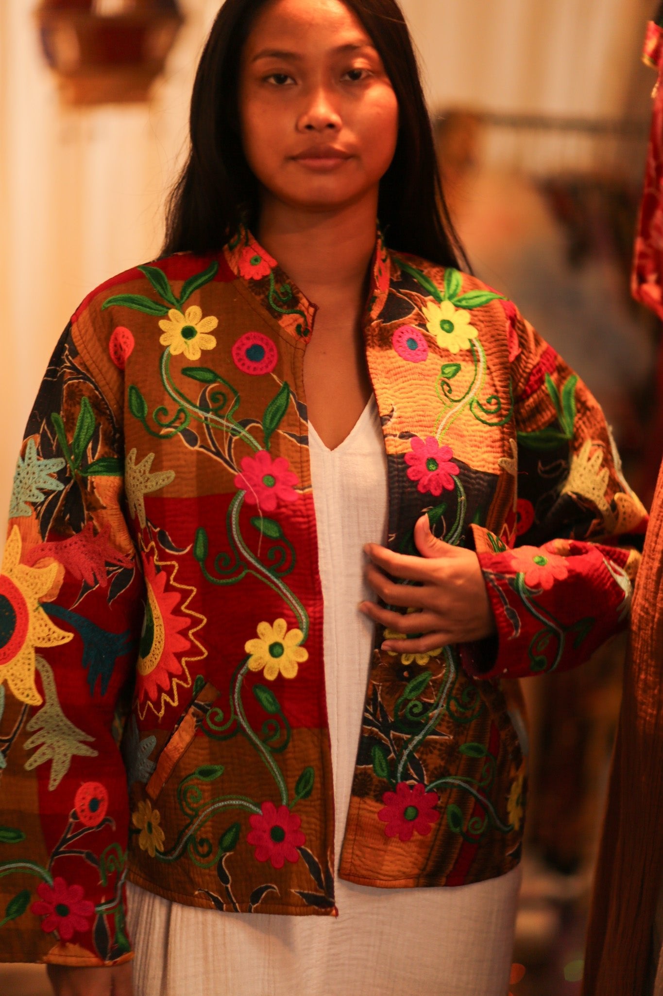 KANTHA EMBROIDERED JACKET INGRID MANU - BANGKOK TAILOR CLOTHING STORE - HANDMADE CLOTHING