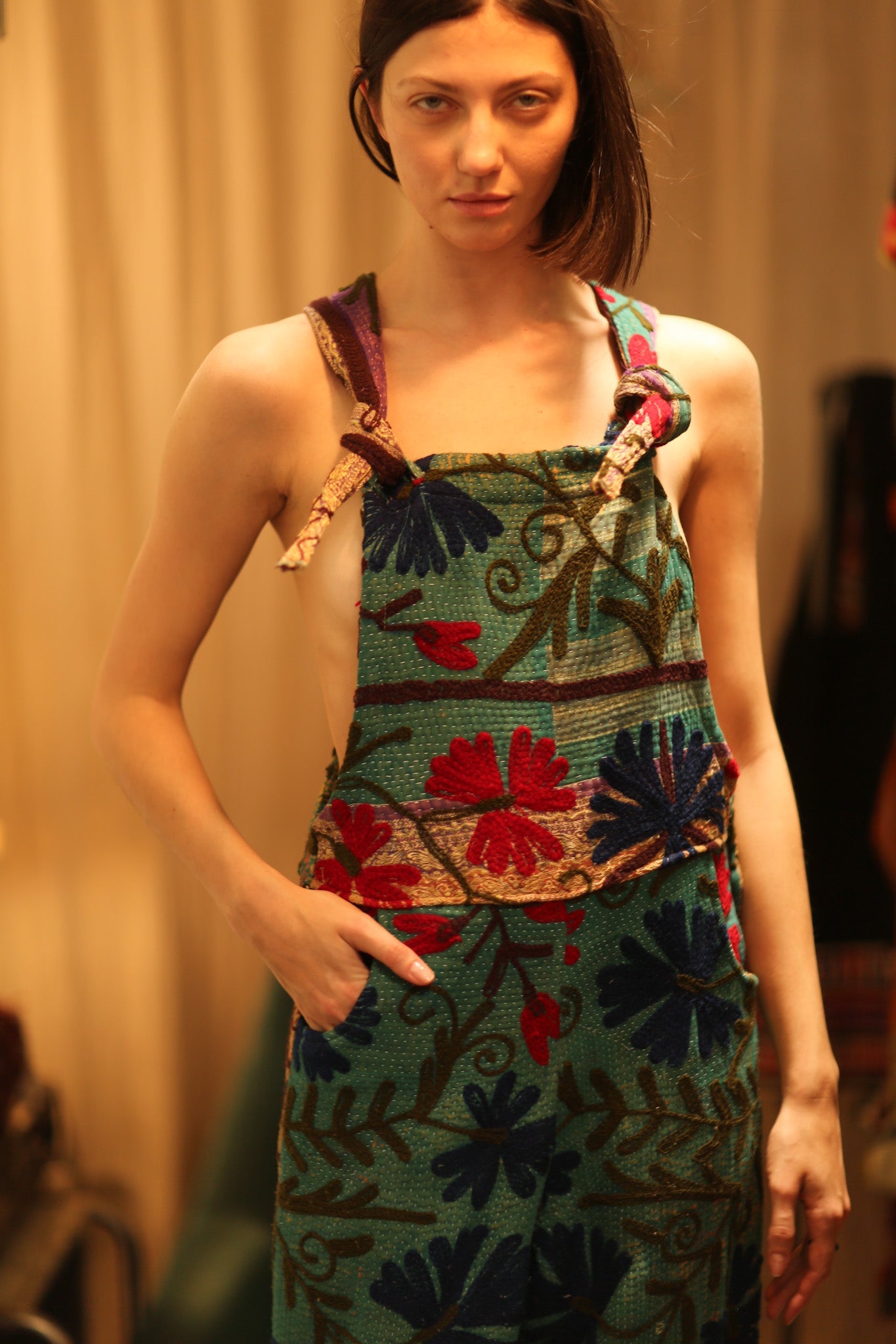 KANTHA EMBROIDERED JUMPSUIT ALEX - BANGKOK TAILOR CLOTHING STORE - HANDMADE CLOTHING