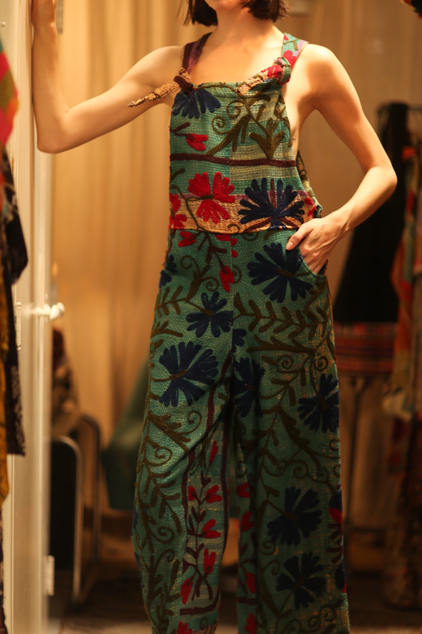 KANTHA EMBROIDERED JUMPSUIT ALEX - BANGKOK TAILOR CLOTHING STORE - HANDMADE CLOTHING