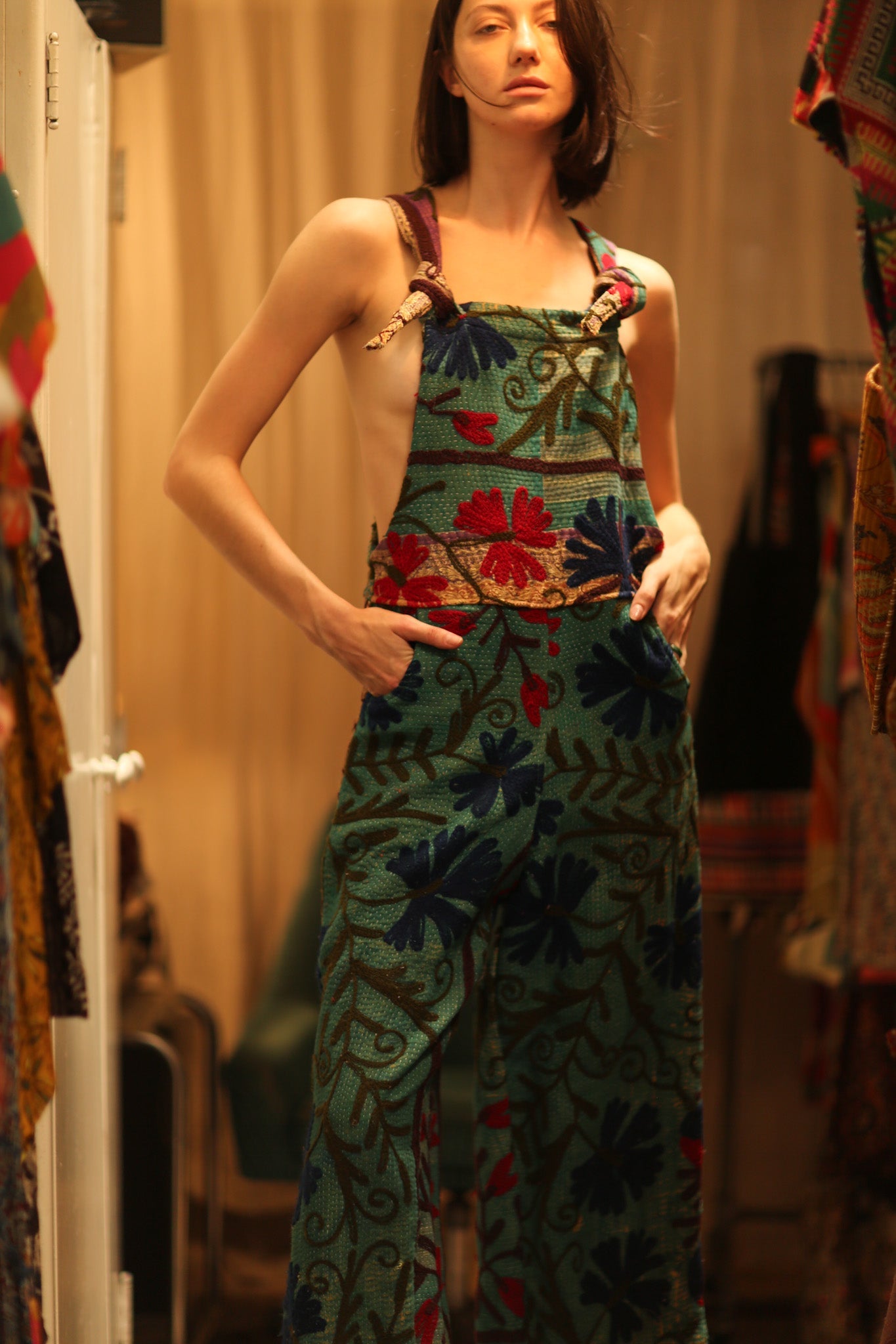 KANTHA EMBROIDERED JUMPSUIT ALEX - BANGKOK TAILOR CLOTHING STORE - HANDMADE CLOTHING