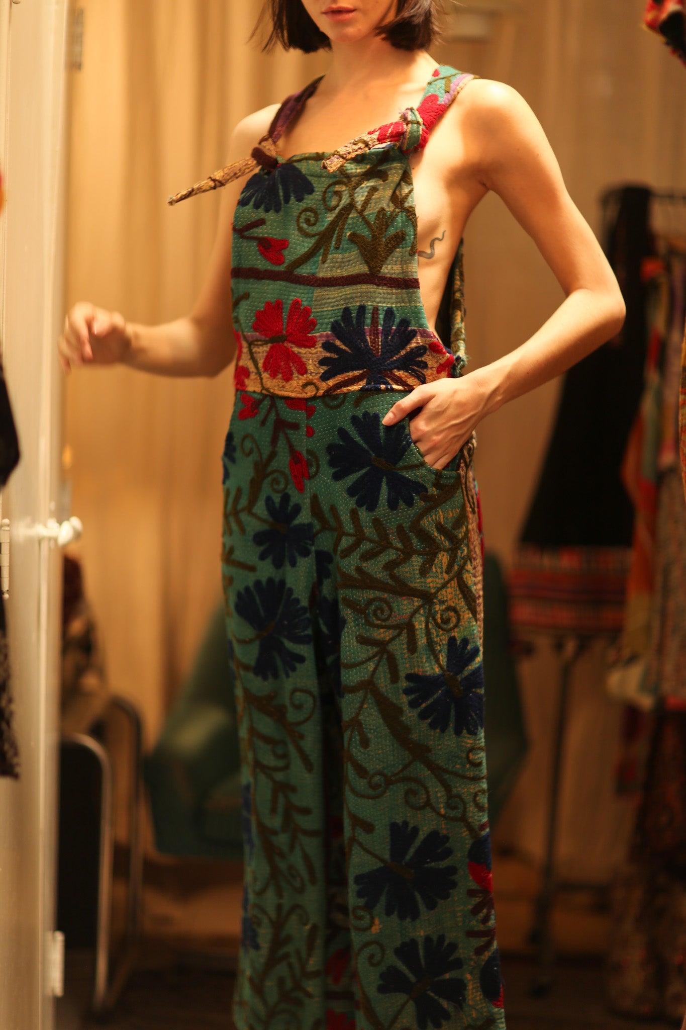 KANTHA EMBROIDERED JUMPSUIT ALEX - BANGKOK TAILOR CLOTHING STORE - HANDMADE CLOTHING