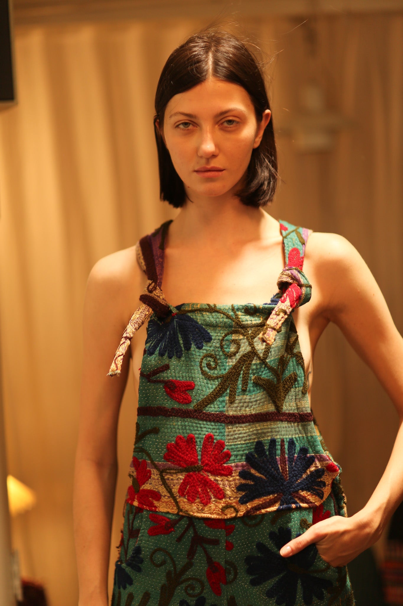 KANTHA EMBROIDERED JUMPSUIT ALEX - BANGKOK TAILOR CLOTHING STORE - HANDMADE CLOTHING