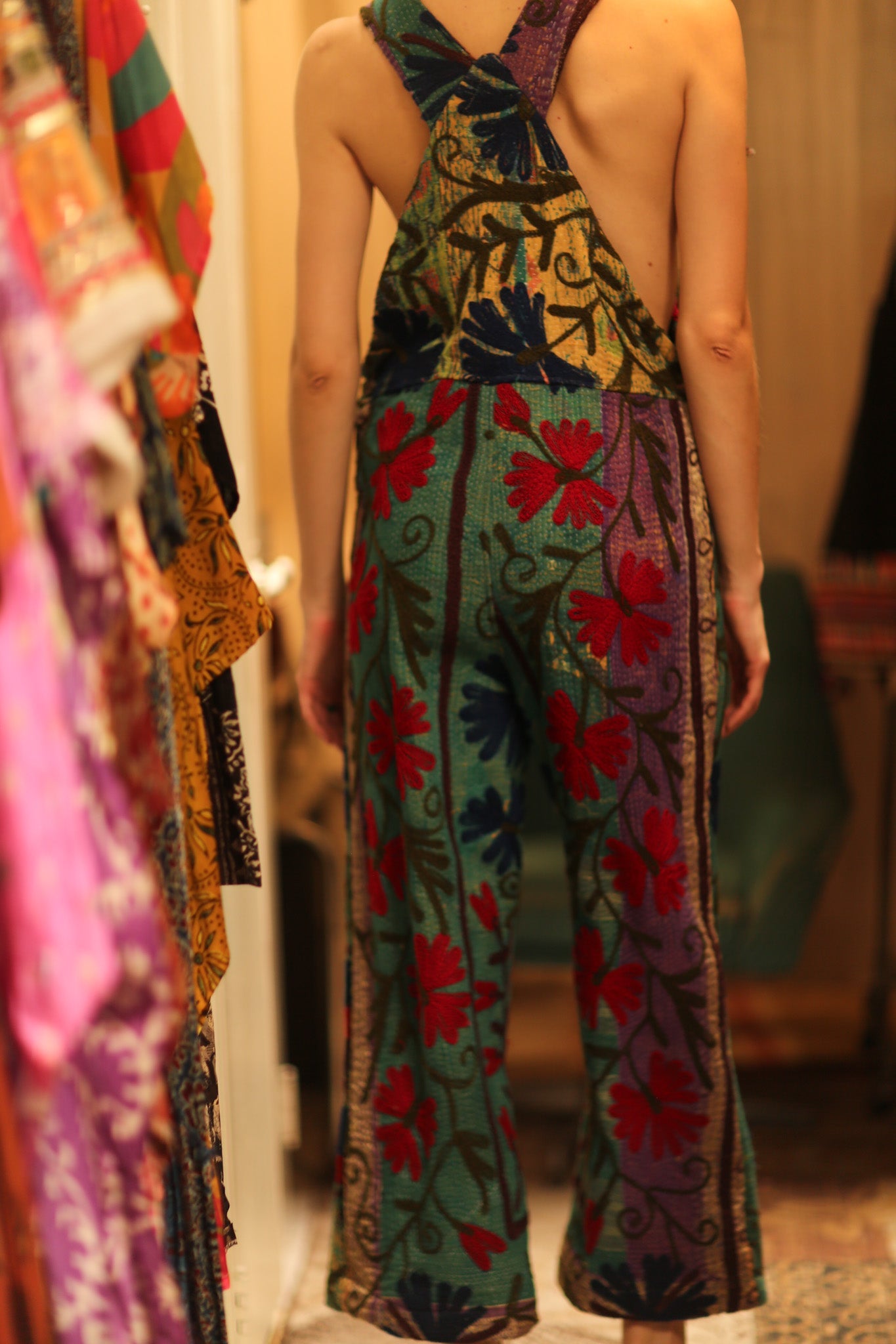 KANTHA EMBROIDERED JUMPSUIT ALEX - BANGKOK TAILOR CLOTHING STORE - HANDMADE CLOTHING