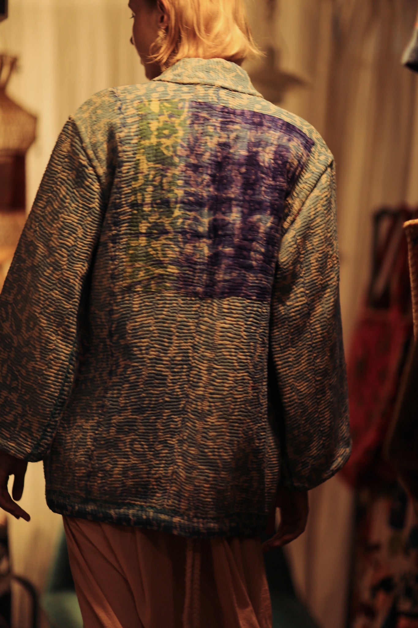 KANTHA EMBROIDERED KIMONO JACKET - BANGKOK TAILOR CLOTHING STORE - HANDMADE CLOTHING