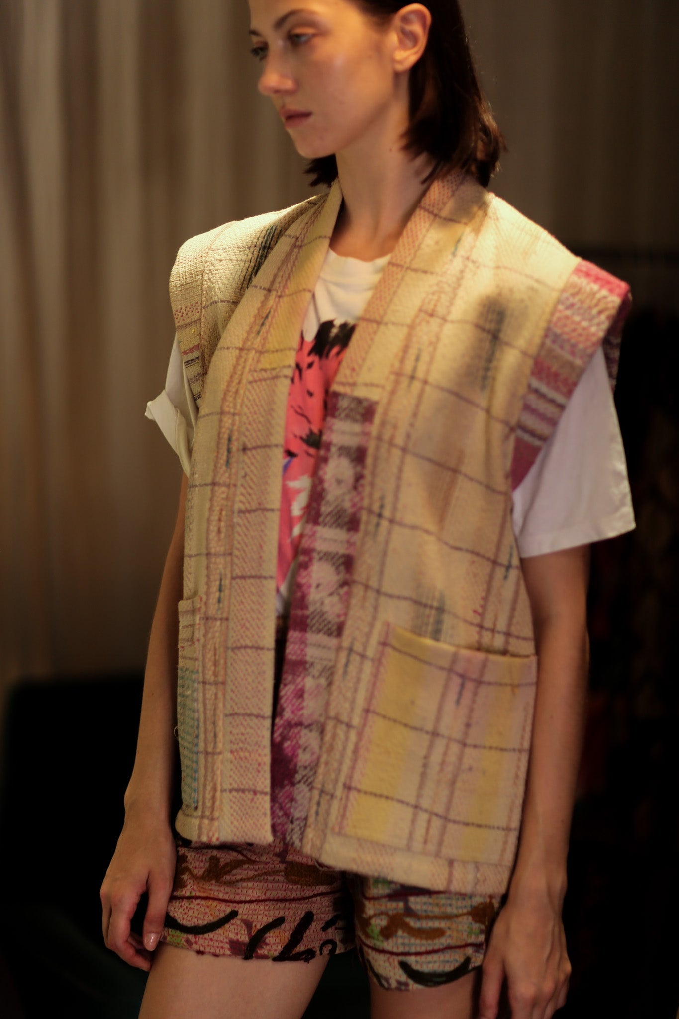KANTHA GILET BANANA CHECKS - BANGKOK TAILOR CLOTHING STORE - HANDMADE CLOTHING