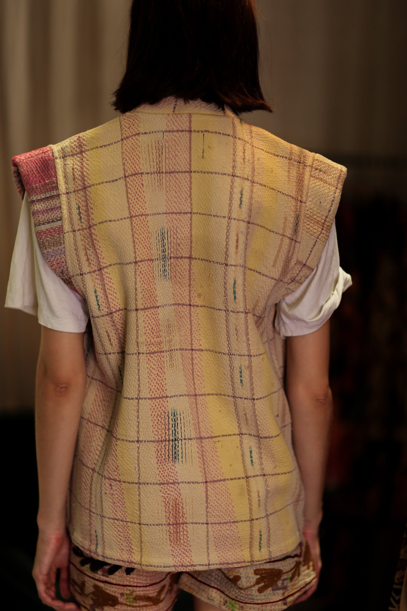 KANTHA GILET BANANA CHECKS - BANGKOK TAILOR CLOTHING STORE - HANDMADE CLOTHING