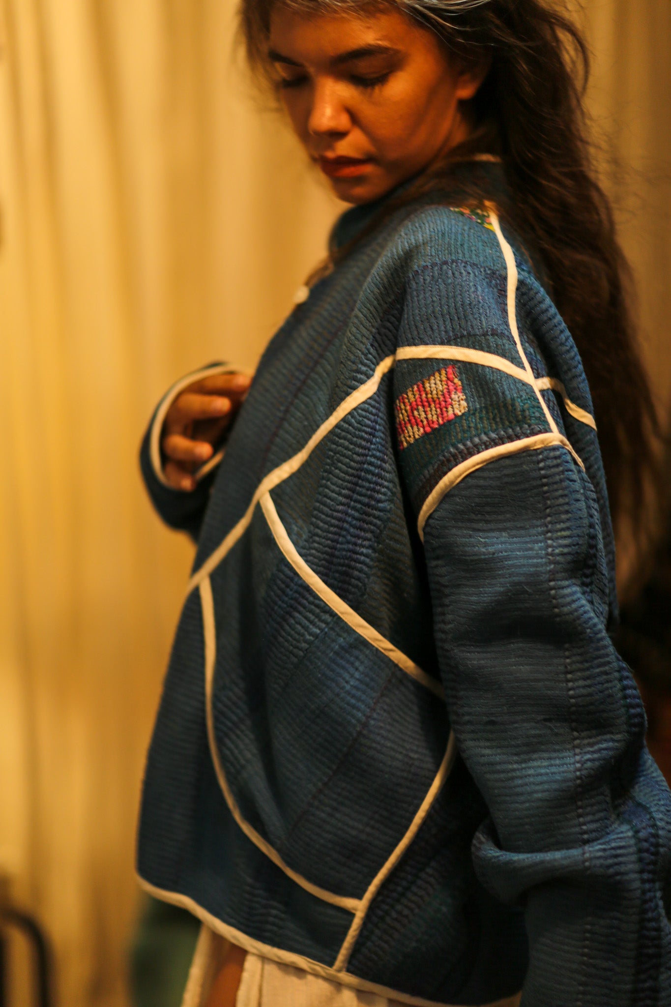 KANTHA JACKET BLUE OCEAN - BANGKOK TAILOR CLOTHING STORE - HANDMADE CLOTHING