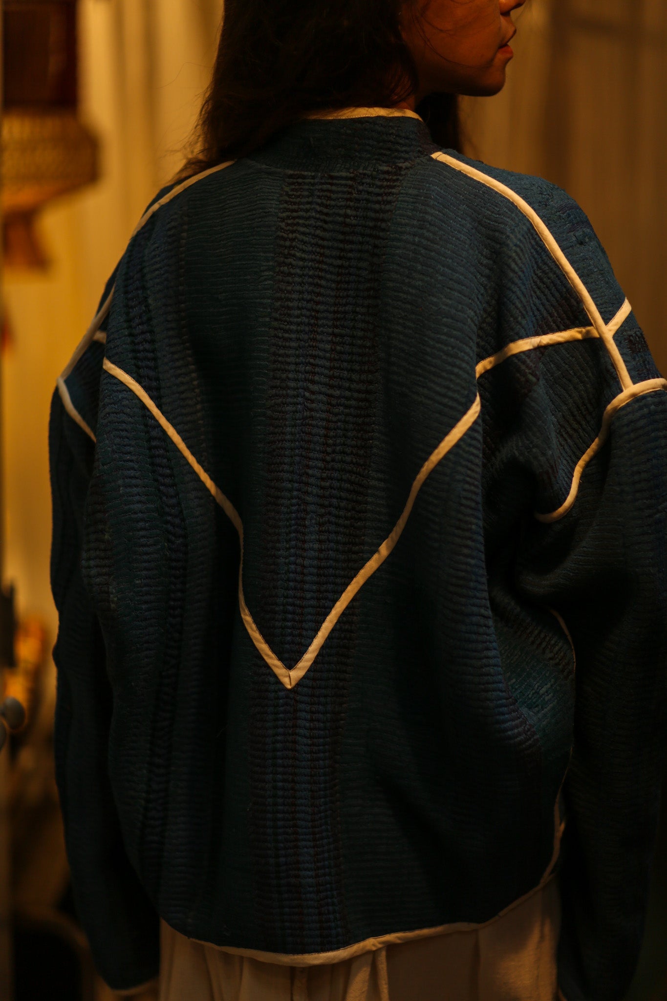 KANTHA JACKET BLUE OCEAN - BANGKOK TAILOR CLOTHING STORE - HANDMADE CLOTHING