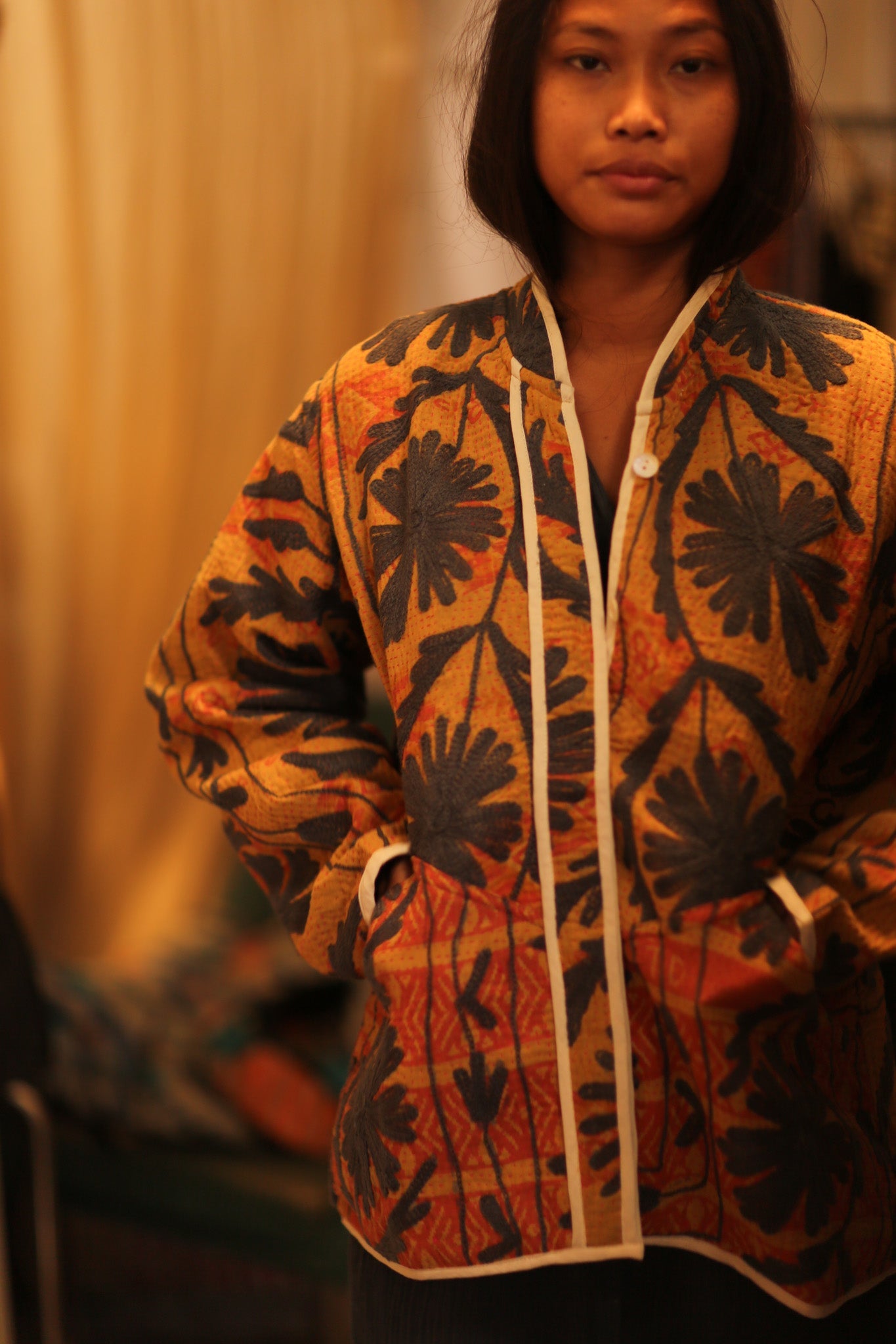 KANTHA JACKET KARAMELICA - BANGKOK TAILOR CLOTHING STORE - HANDMADE CLOTHING