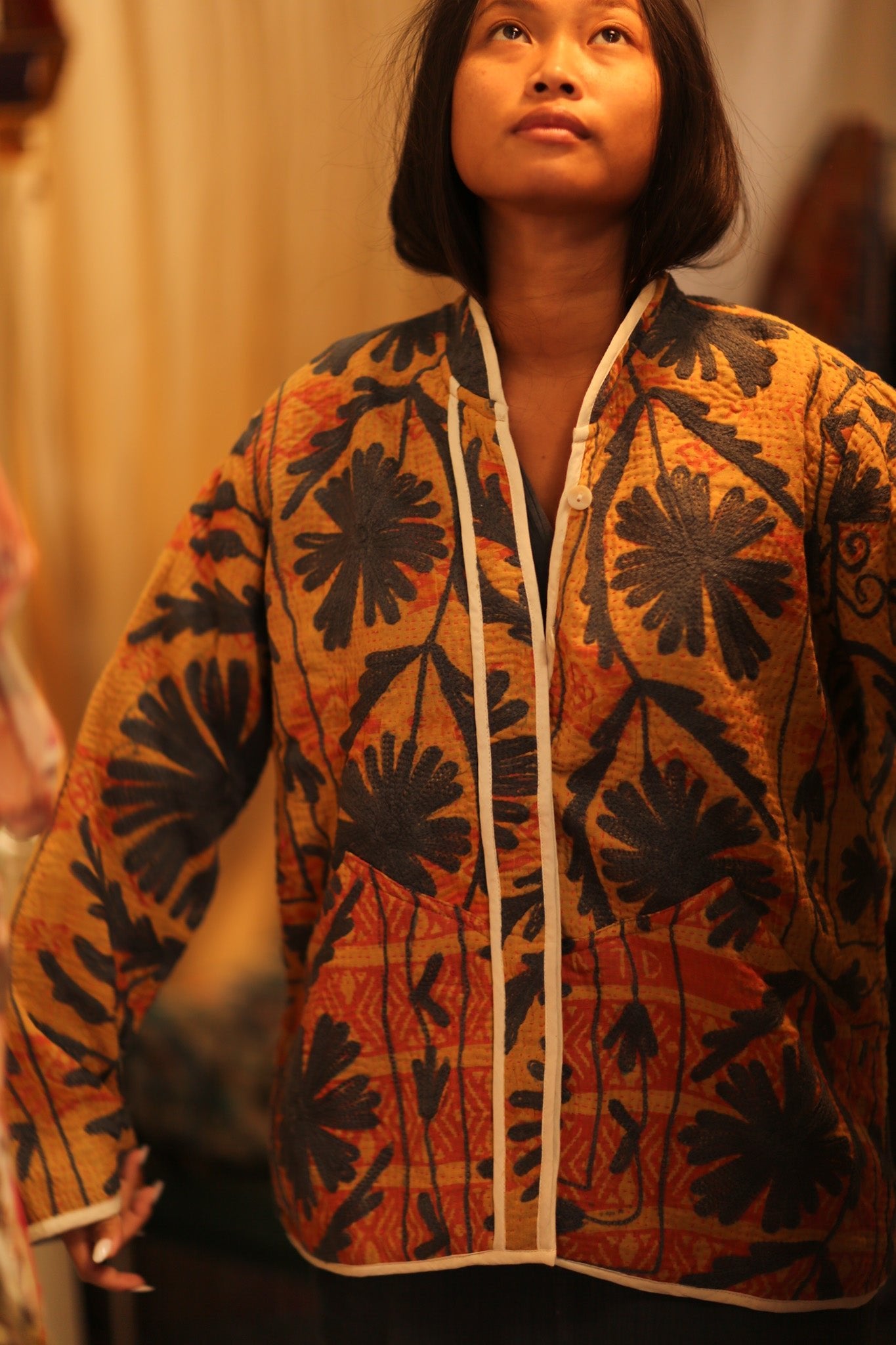 KANTHA JACKET KARAMELICA - BANGKOK TAILOR CLOTHING STORE - HANDMADE CLOTHING